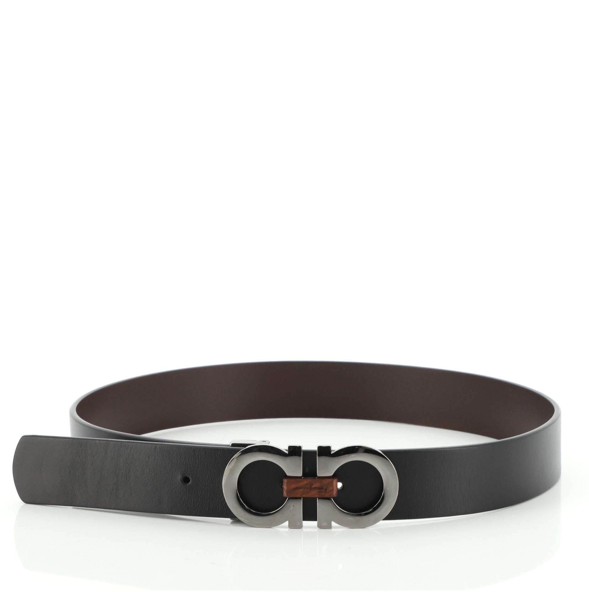 Gancini Reversible Belt Leather Wide 80