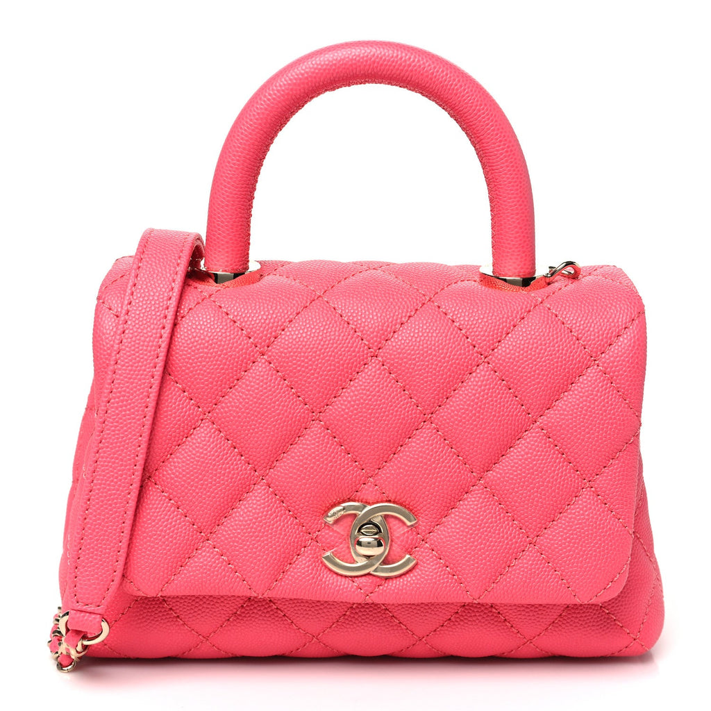 Caviar Quilted Extra Mini Coco Handle Flap Pink