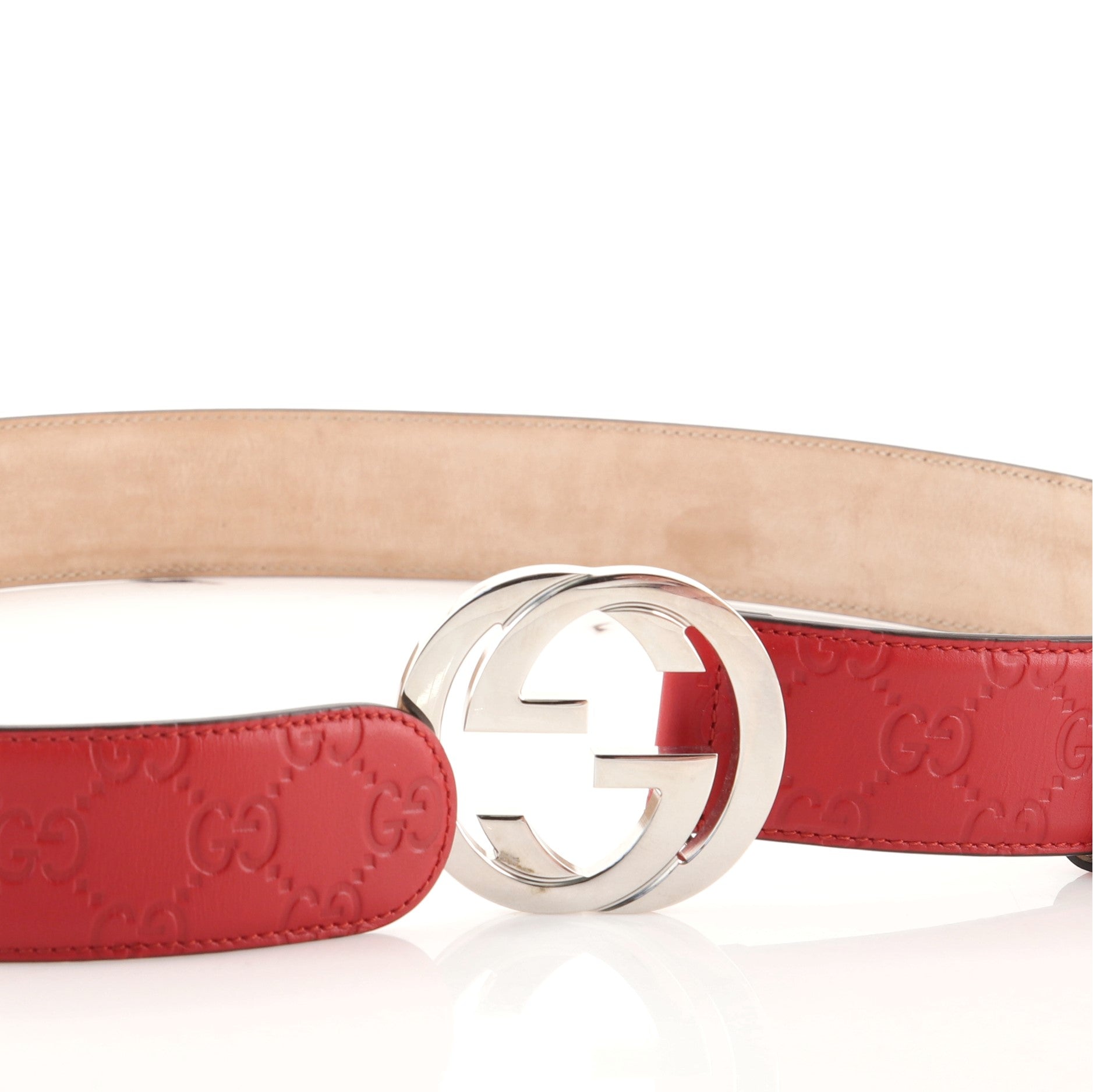 Interlocking G Belt Guccissima Leather Wide 95