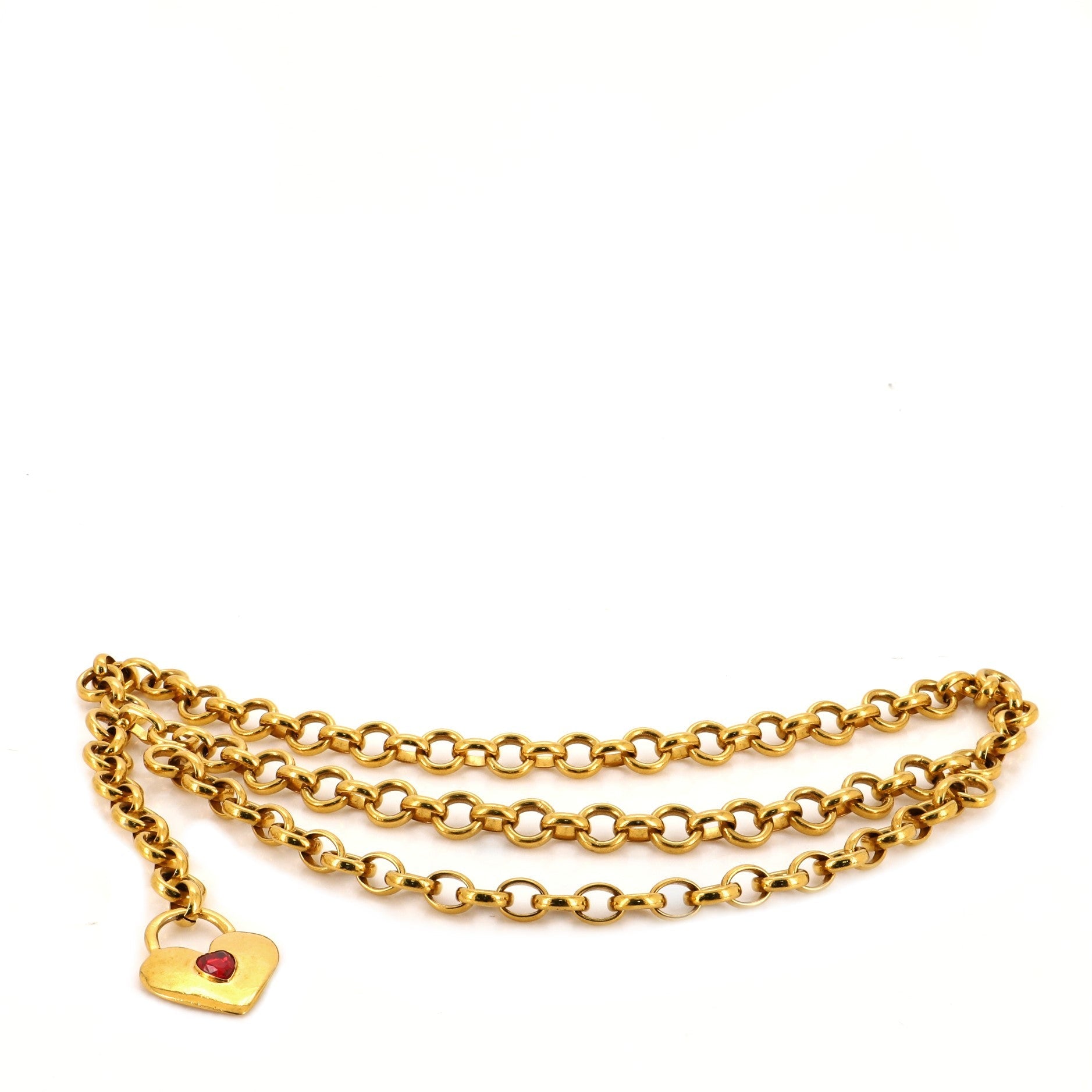Vintage Heart Chain Belt Metal 80
