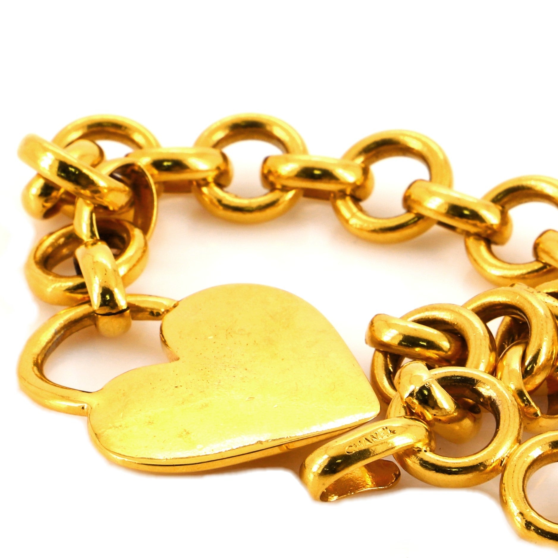 Vintage Heart Chain Belt Metal 80