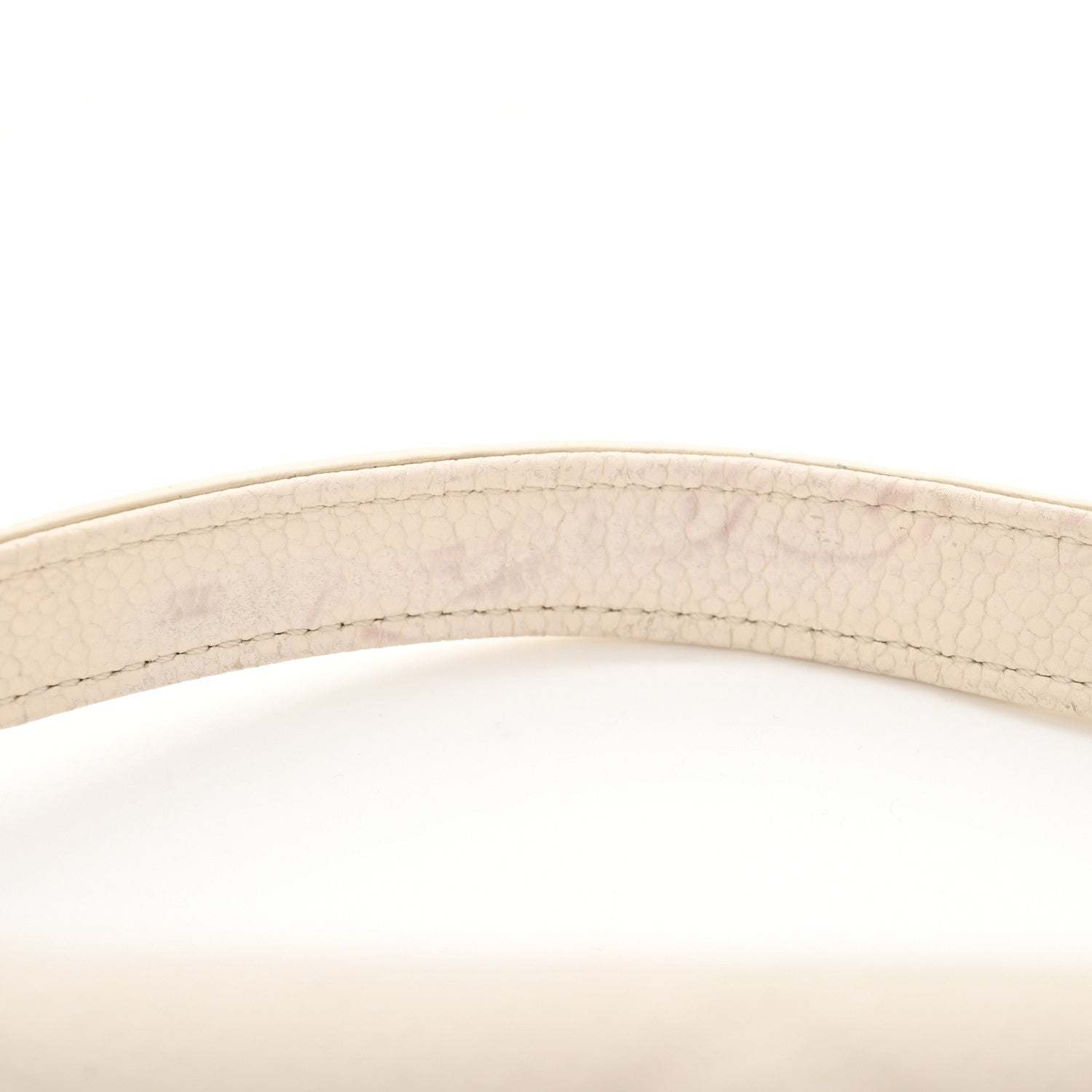 Grained Calfskin Small Stitched Flap White