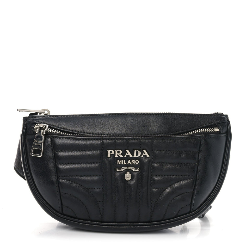 Soft Calfskin Impunture Diagramme Belt Bag Black