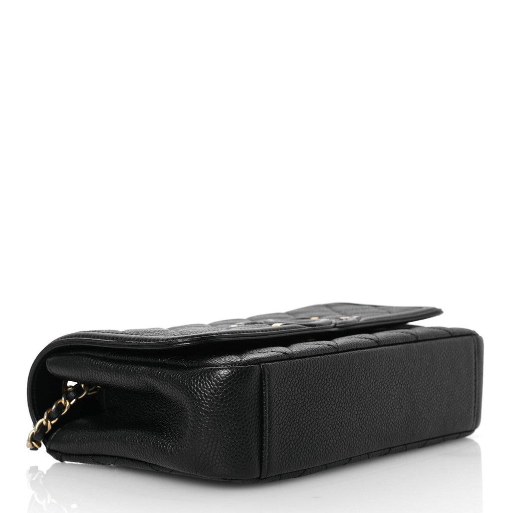 Caviar Quilted Small CC Filigree Flap Black