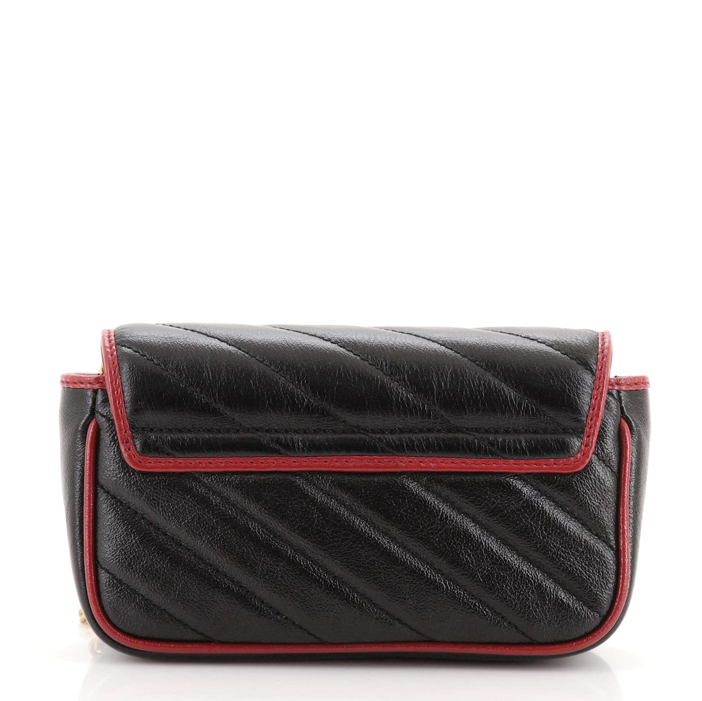 GG Marmont Flap Bag Diagonal Quilted Leather Super Mini