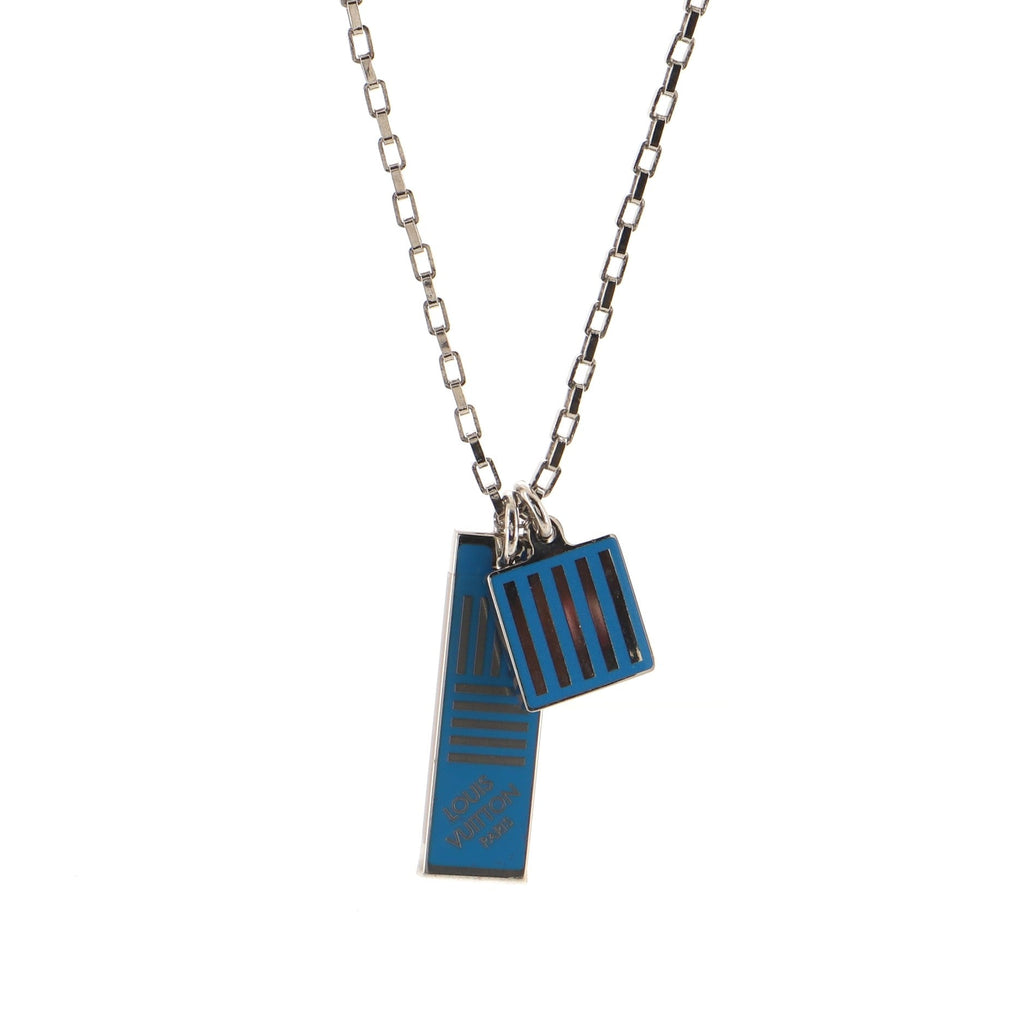 Collier Damier Colors Pendant Necklace Metal with Enamel