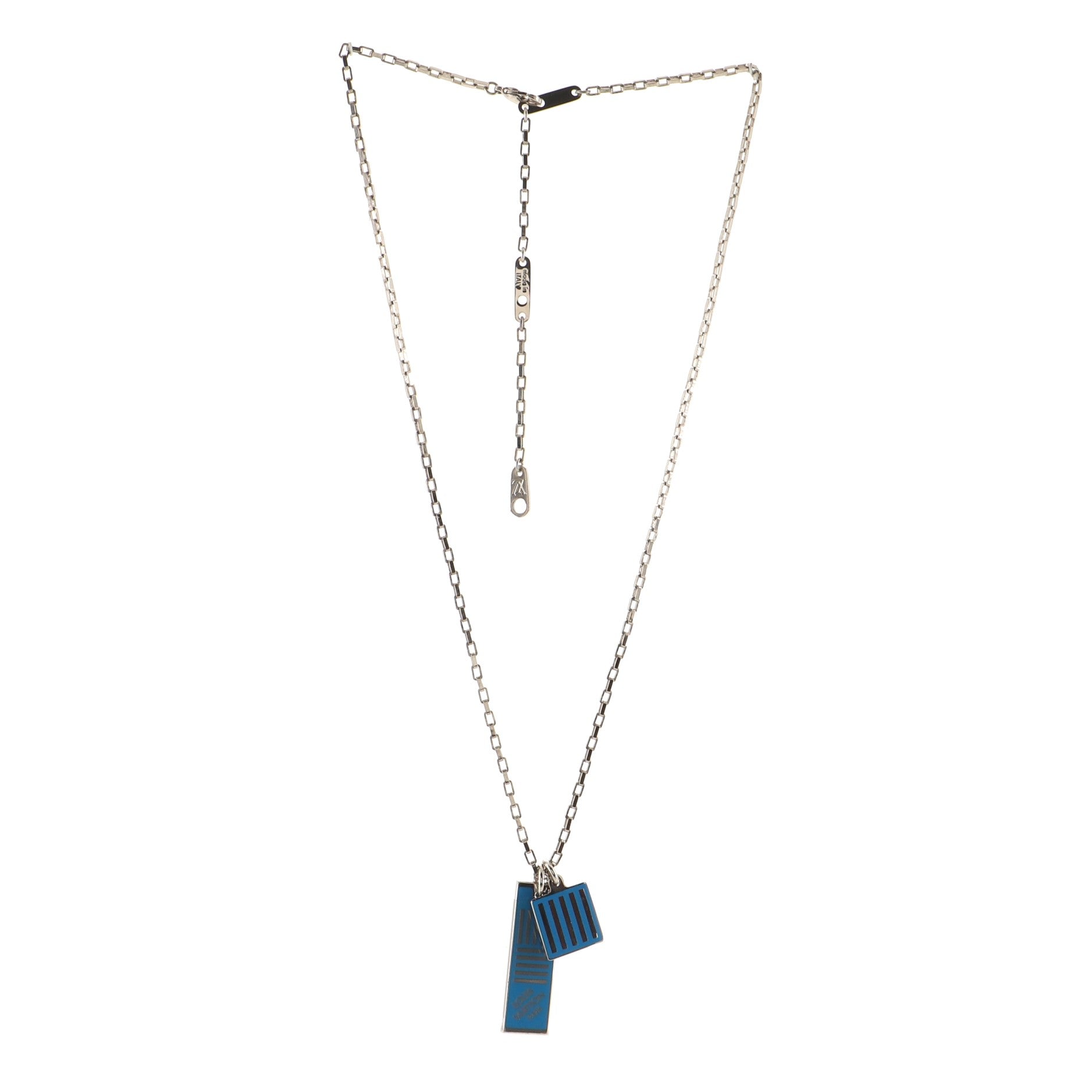 Collier Damier Colors Pendant Necklace Metal with Enamel
