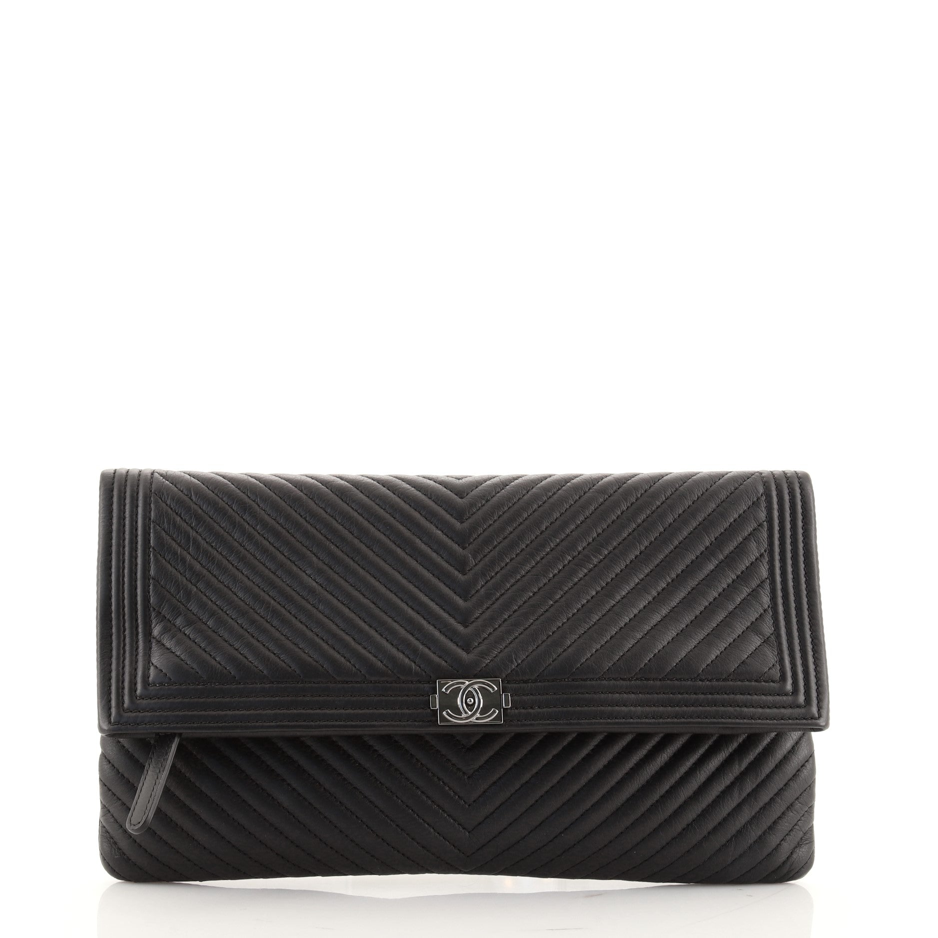 Boy Beauty CC Clutch Chevron Leather