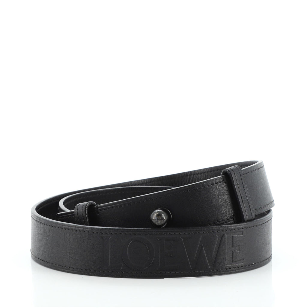 Logo Belt Embossed Leather Medium 80
