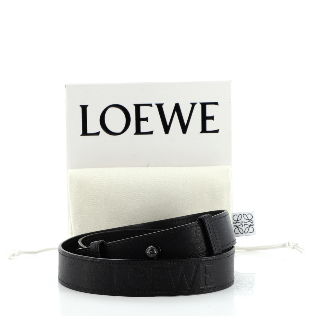 Logo Belt Embossed Leather Medium 80