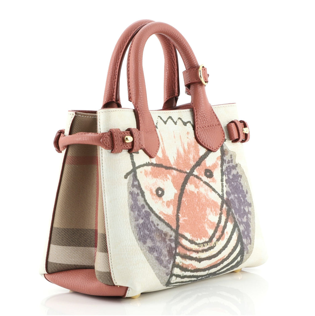 Banner Tote Printed Leather and House Check Canvas Mini