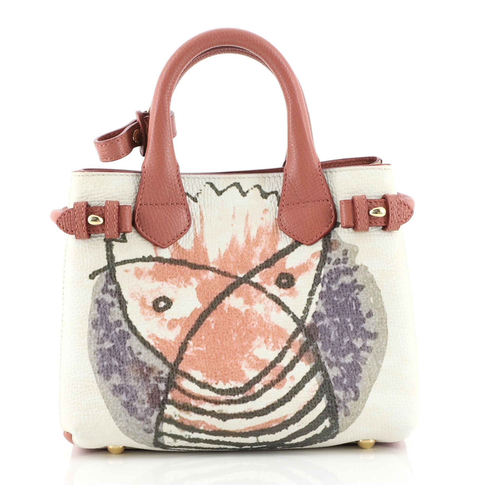 Banner Tote Printed Leather and House Check Canvas Mini