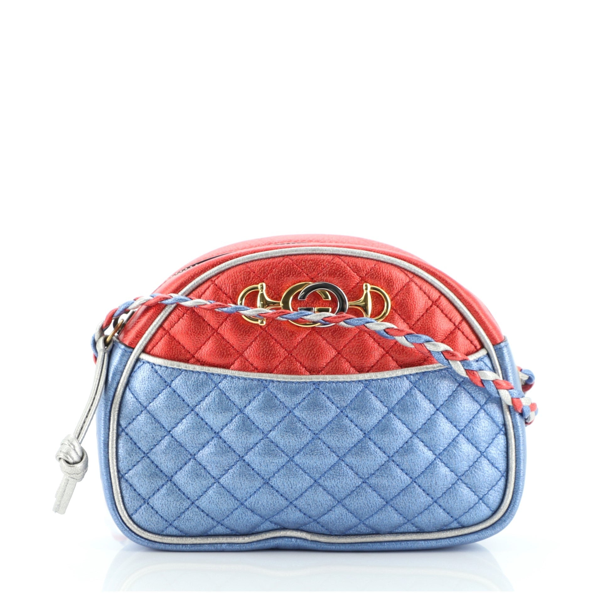 Trapuntata Camera Shoulder Bag Quilted Laminated Leather Mini