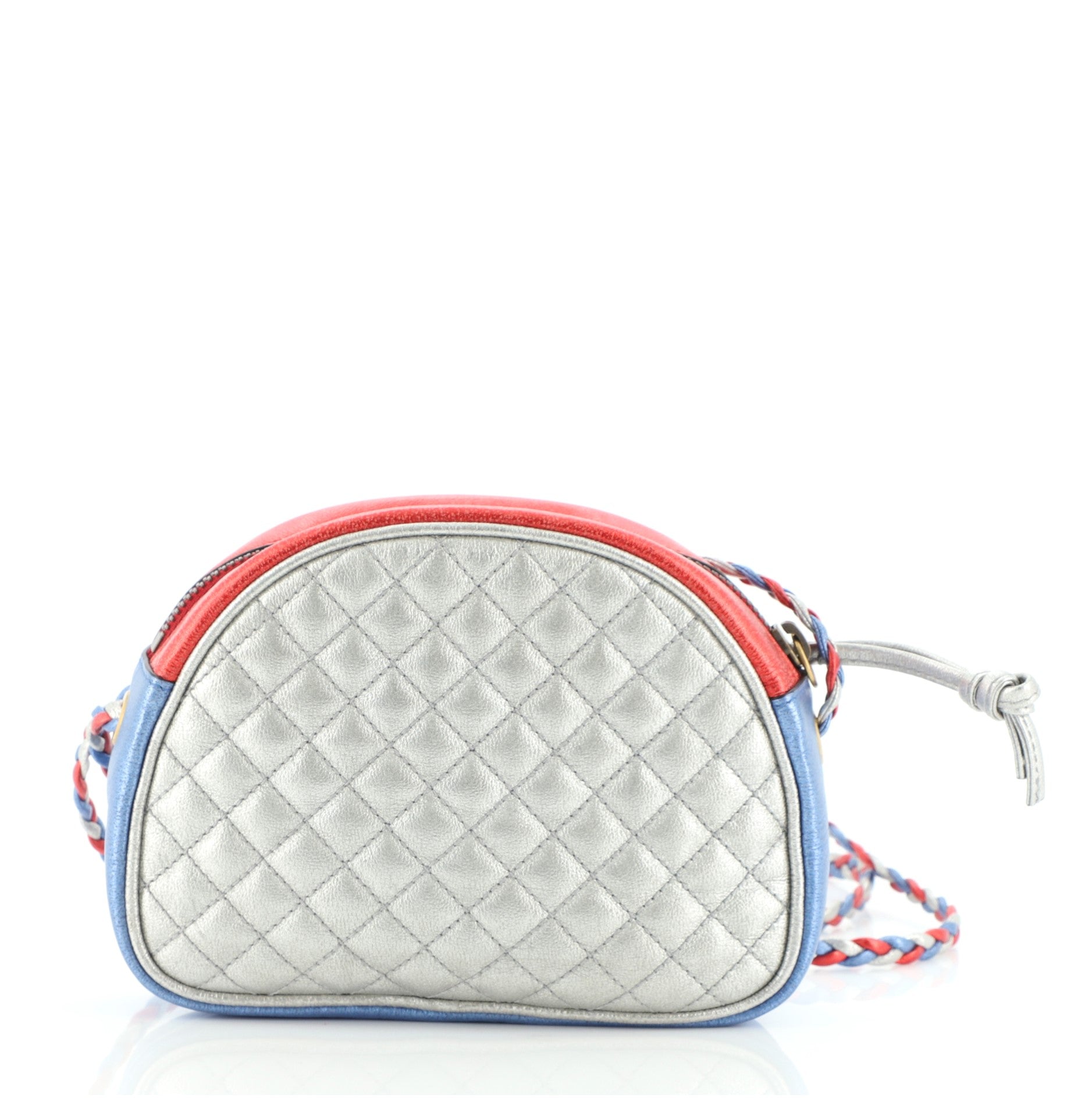 Trapuntata Camera Shoulder Bag Quilted Laminated Leather Mini