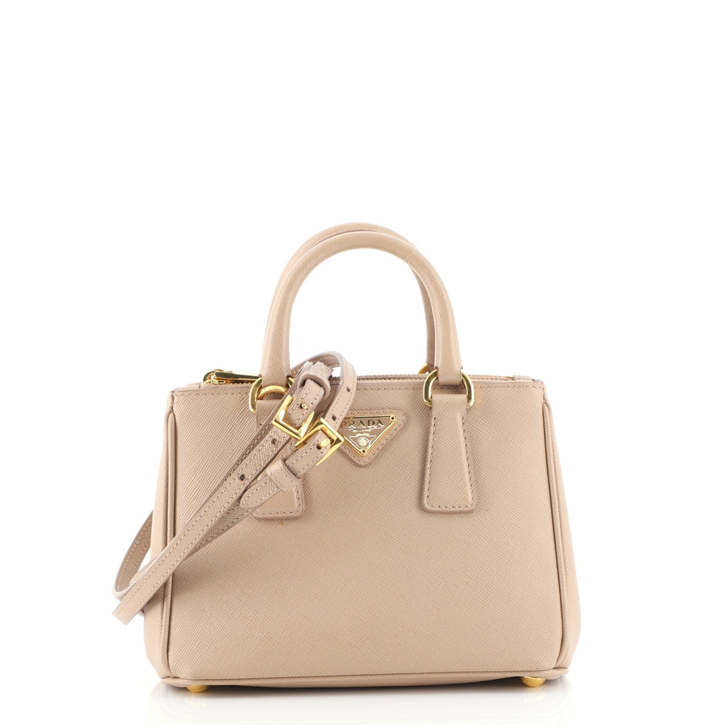 Galleria Double Zip Tote Saffiano Leather Mini