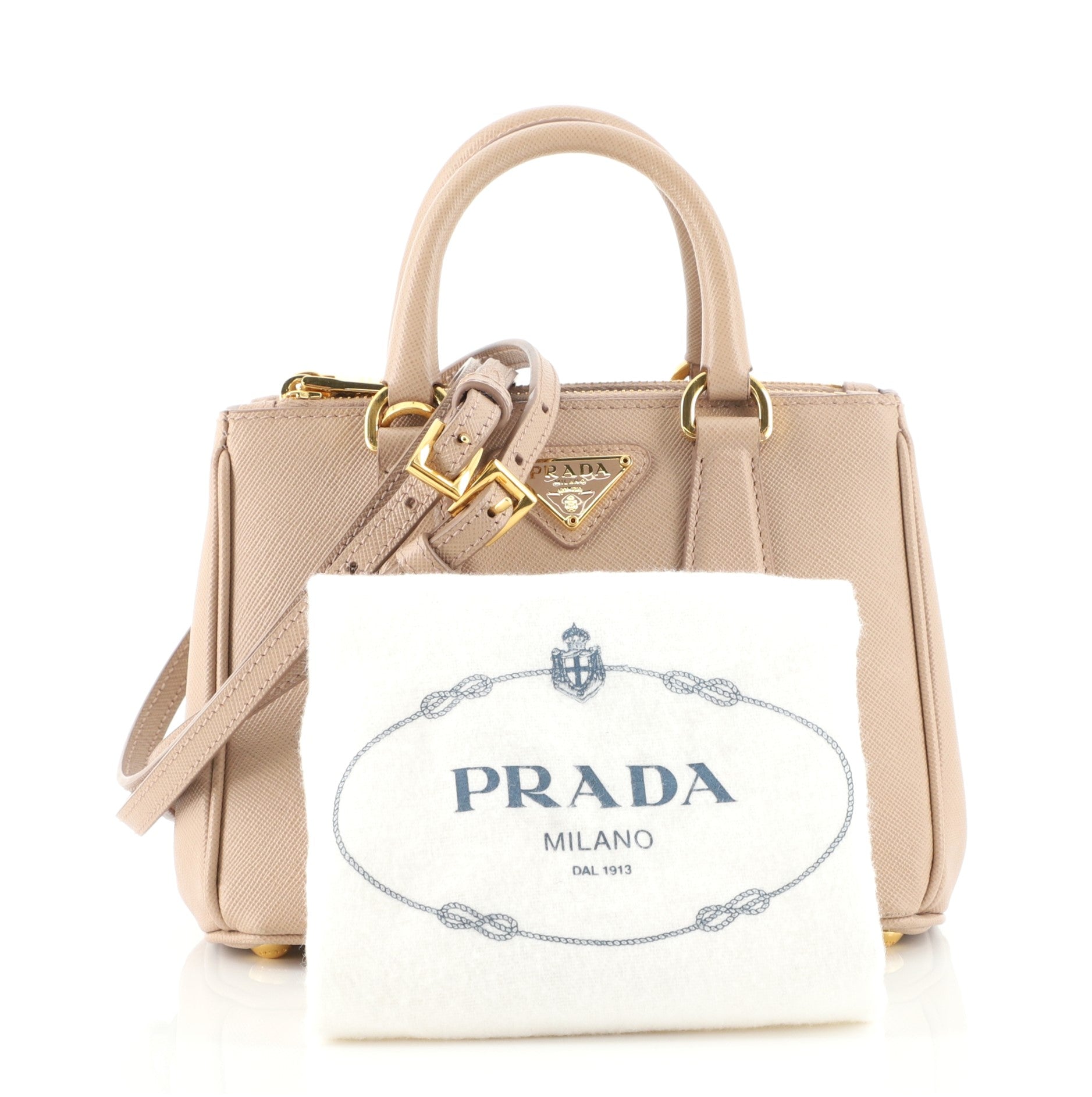 Galleria Double Zip Tote Saffiano Leather Mini