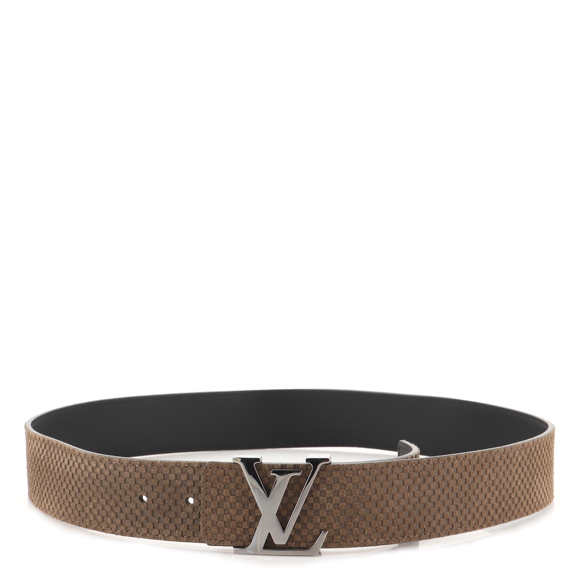 LV Initiales Belt Mini Damier Suede and Leather Wide 90