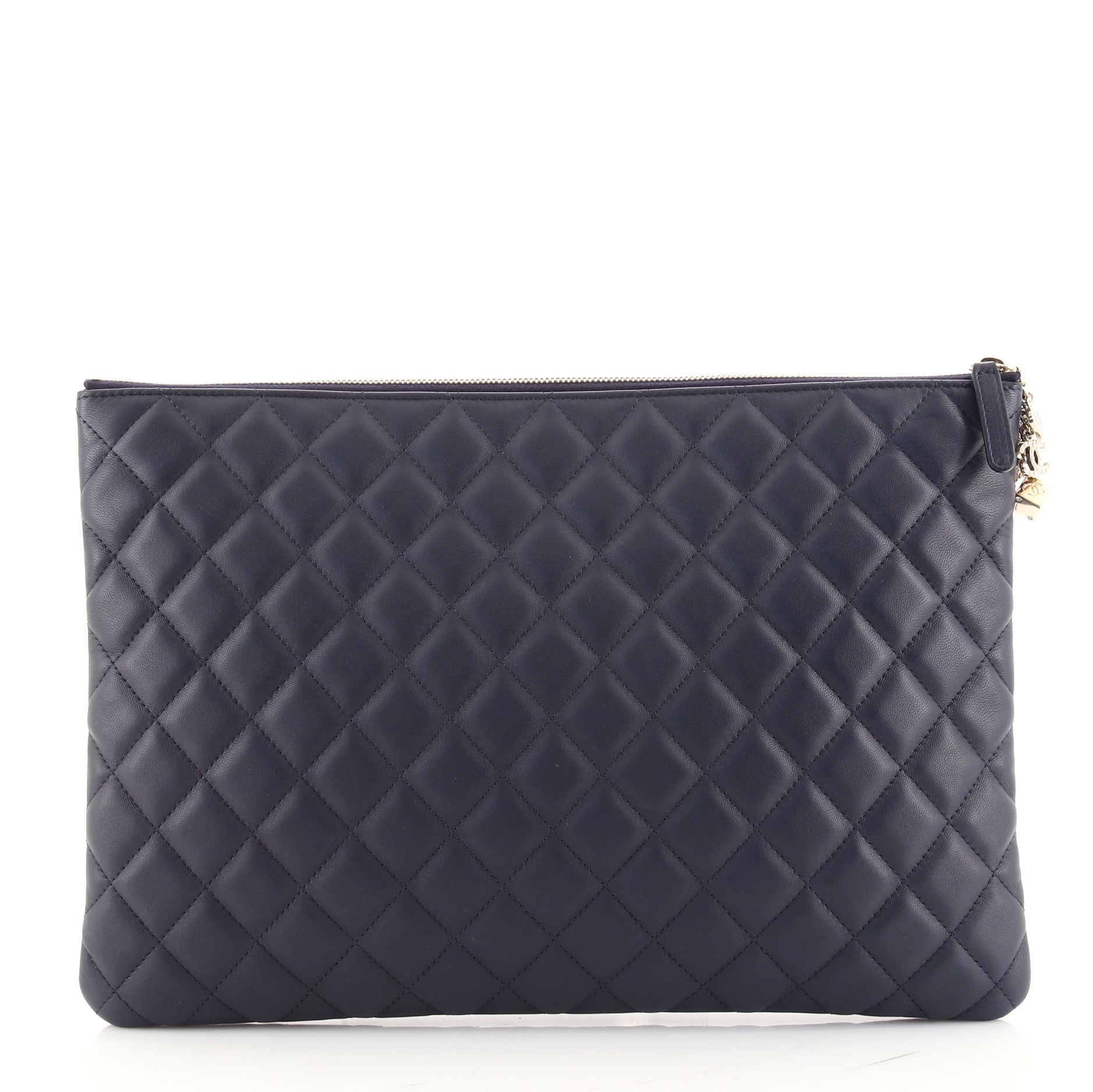 CC Casino O Case Clutch Quilted Lambskin Large