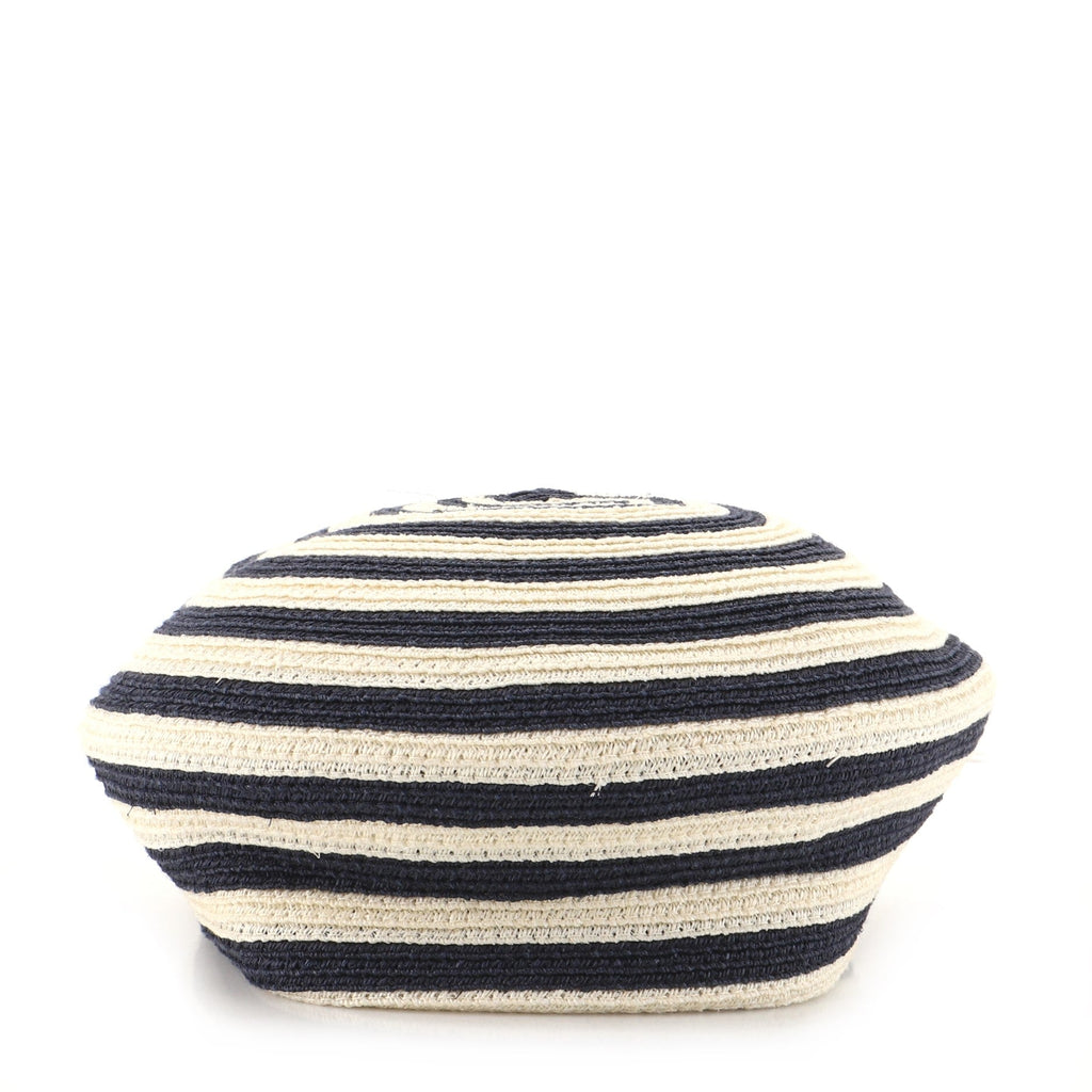 Beret Striped Raffia Small