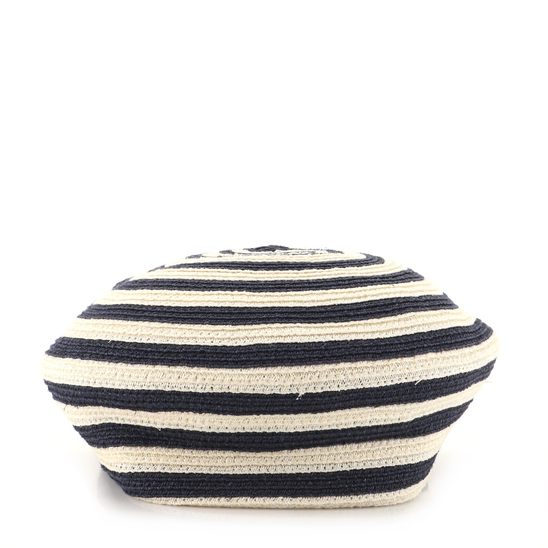 Beret Striped Raffia Small
