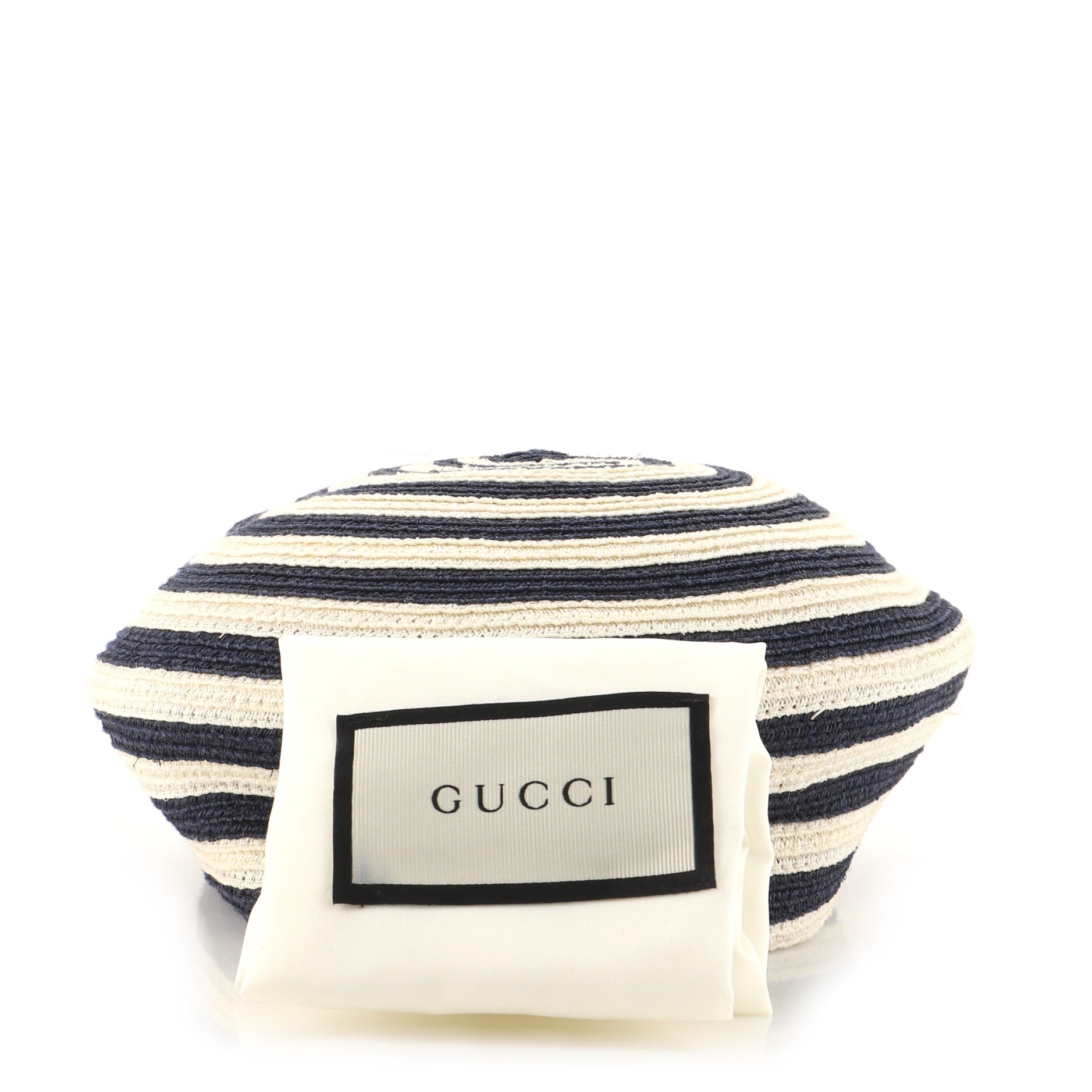 Beret Striped Raffia Small