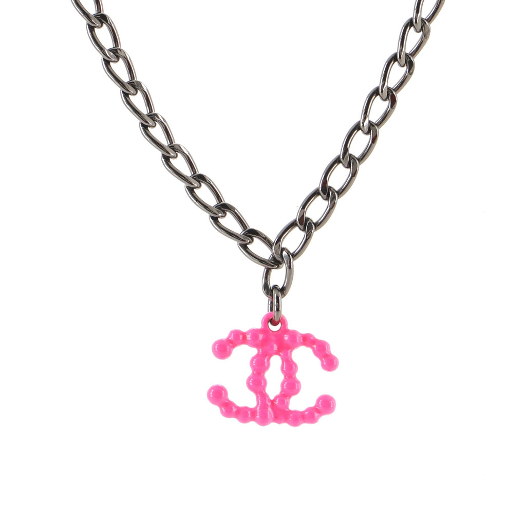 CC Pendant Necklace Metal with Enamel