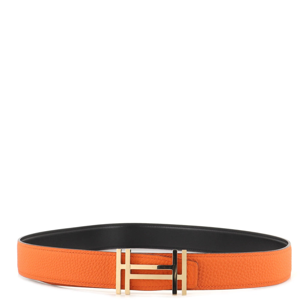 H Au Carre Reversible Belt Leather Medium 85