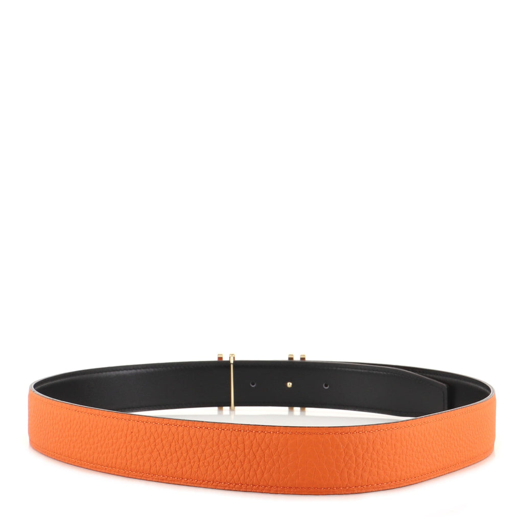 H Au Carre Reversible Belt Leather Medium 85