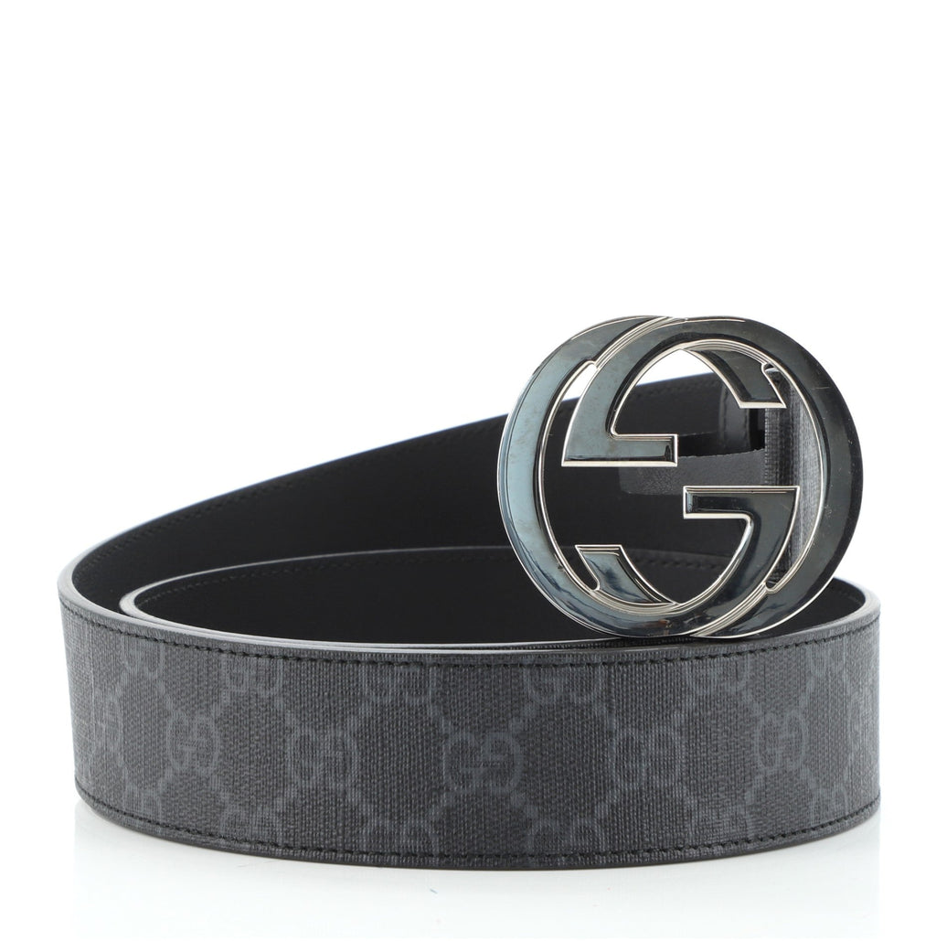 Interlocking G Belt GG Coated Canvas Wide 85
