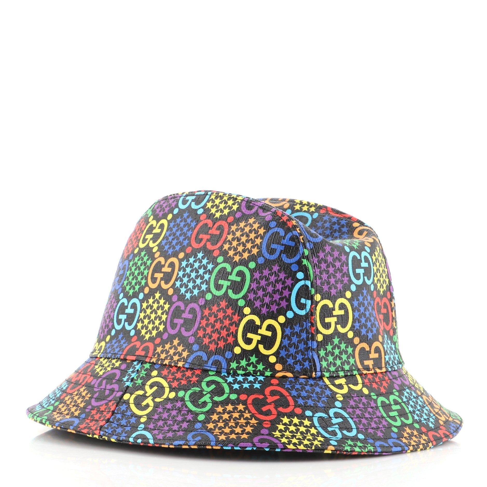 Bucket Hat Psychedelic Print GG Coated Canvas Large