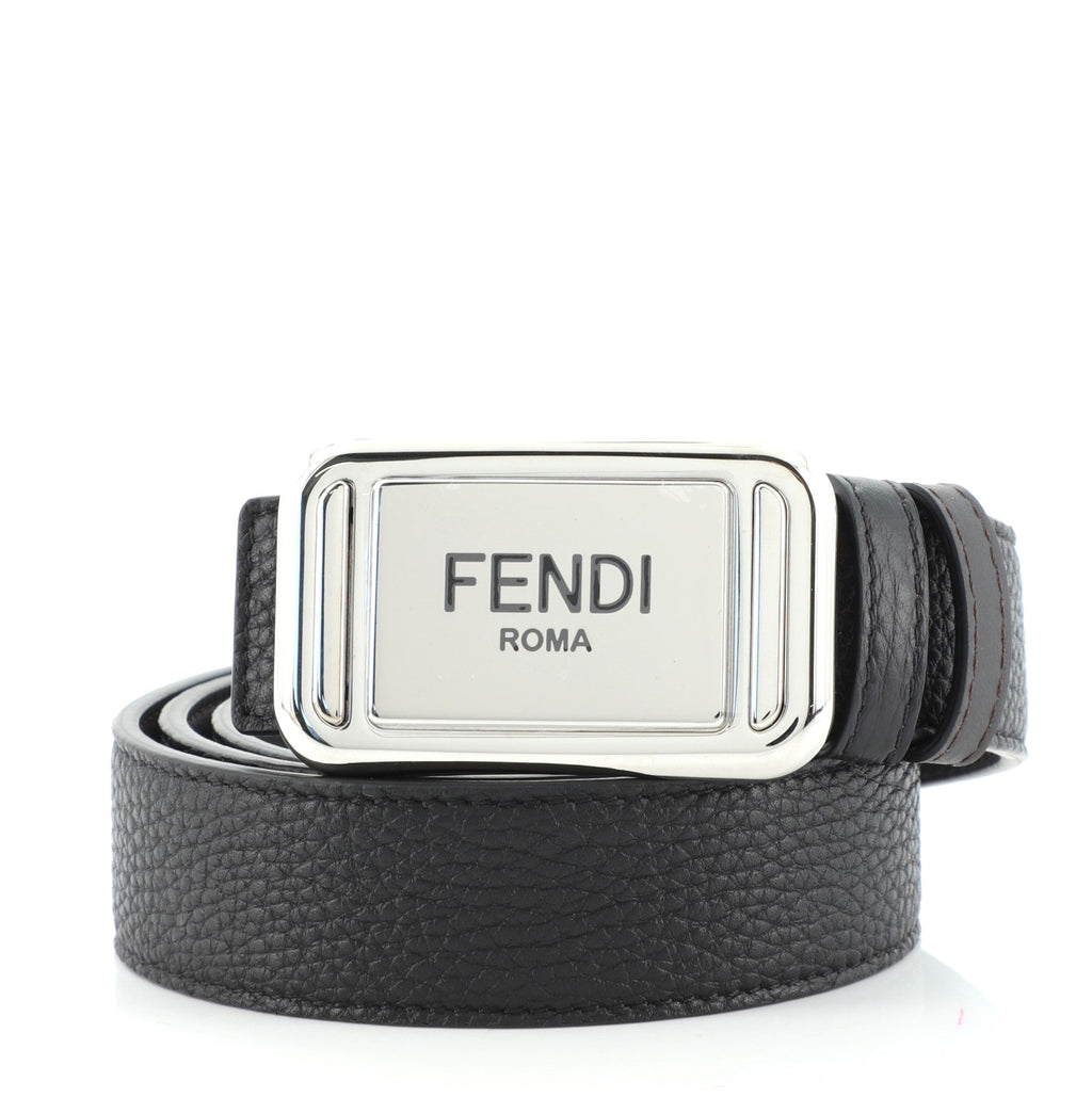 Logo Buckle Reversible Belt Leather Thin 95