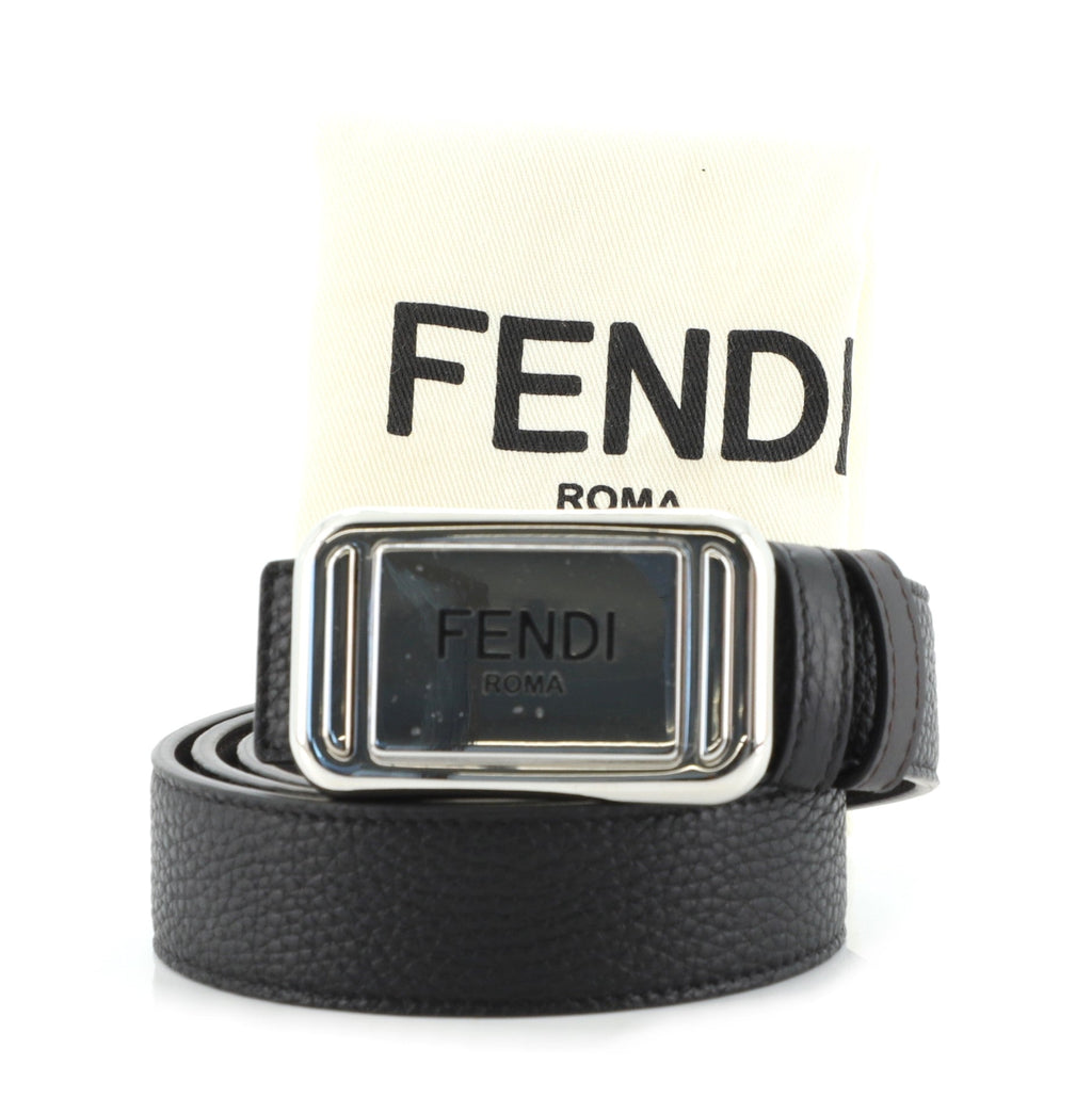 Logo Buckle Reversible Belt Leather Thin 95
