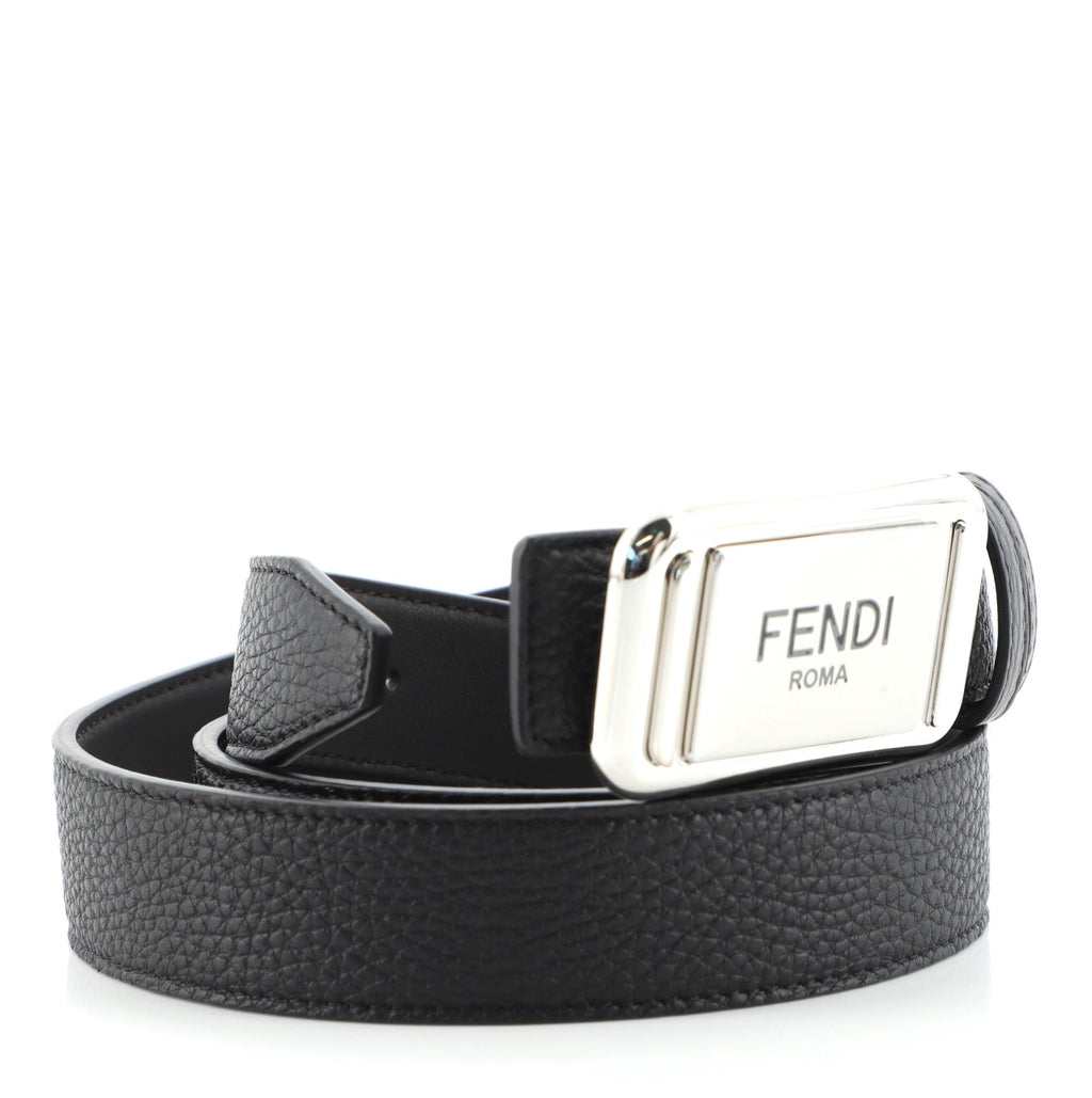 Logo Buckle Reversible Belt Leather Thin 95