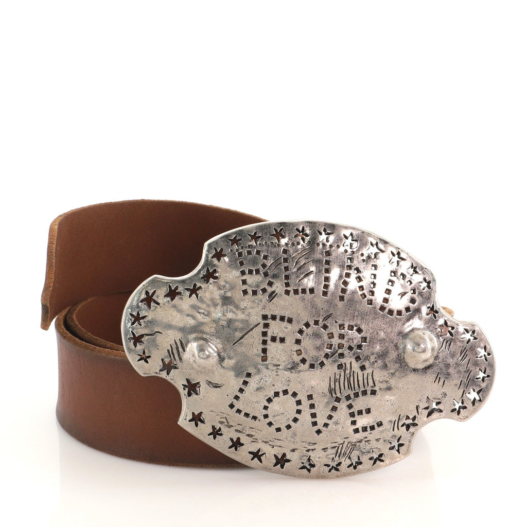 Blind for Love Oval Buckle Belt Leather with Metal Medium 95