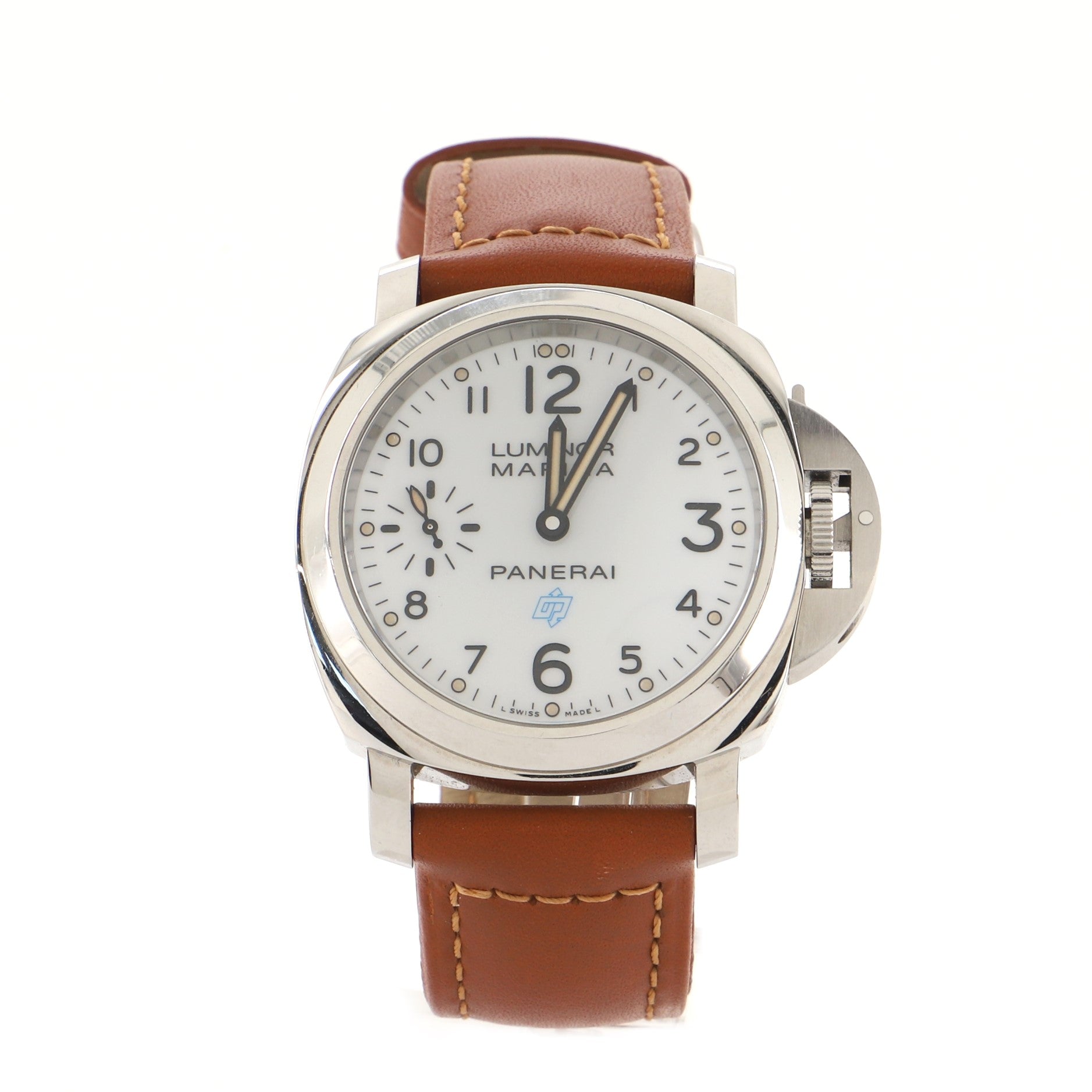 Luminor Marina Logo 3 Day Manual Watch Stainless Steel and Leather 44