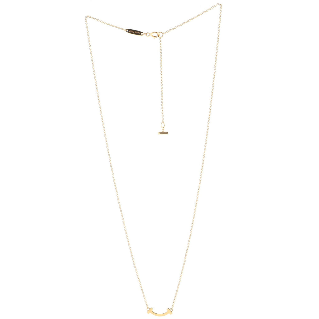 T Smile Pendant Necklace 18K Yellow Gold Mini