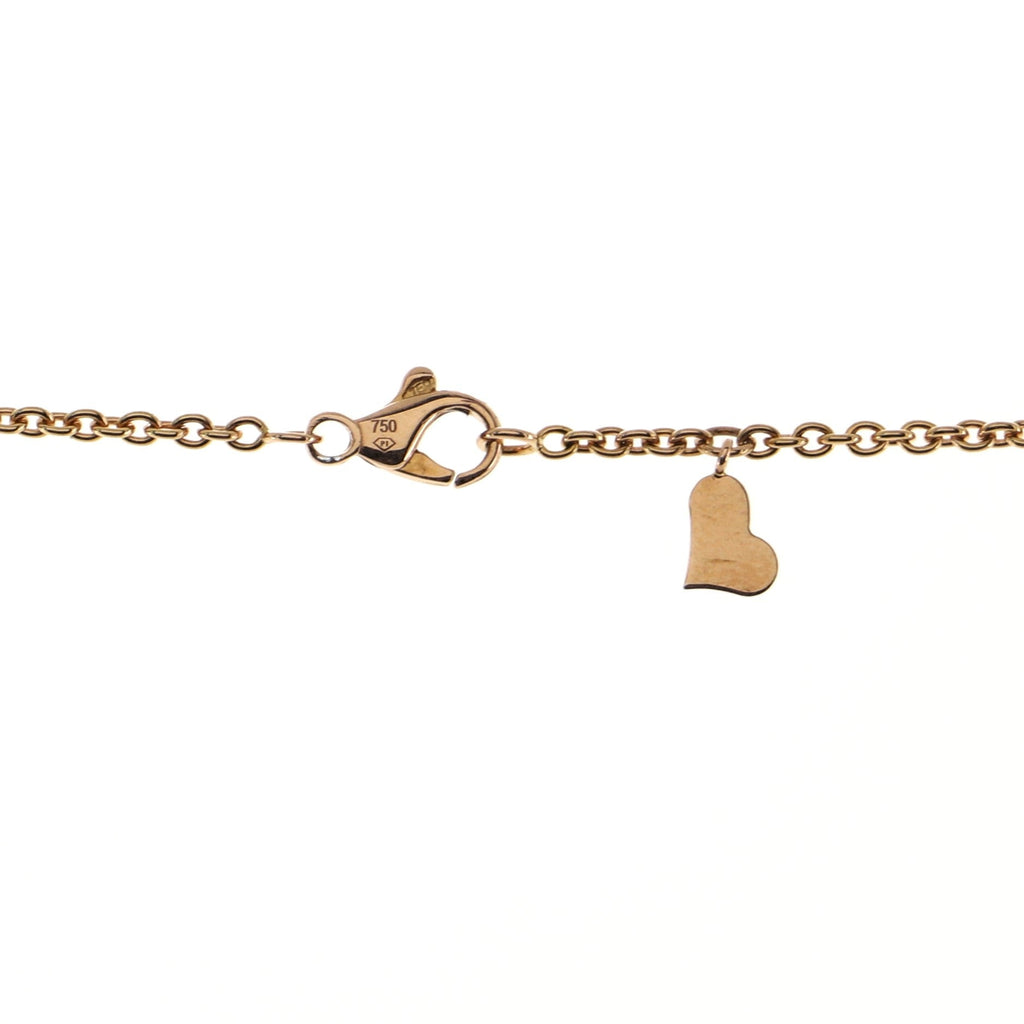 Heart Long Necklace 18K Yellow Gold with Carnelian, Chalcedony and Mother of Pearl