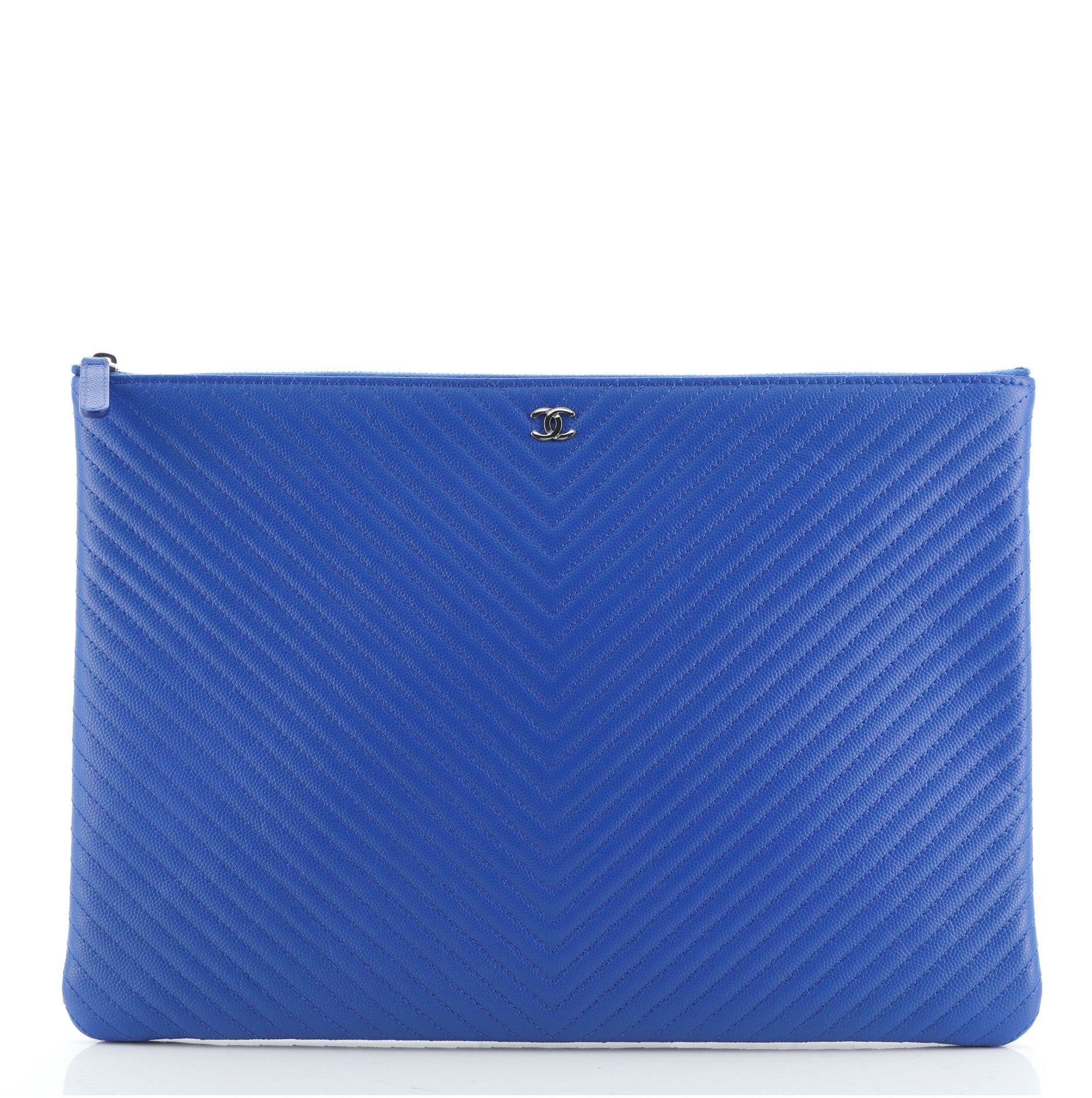 O Case Clutch Chevron Caviar Large