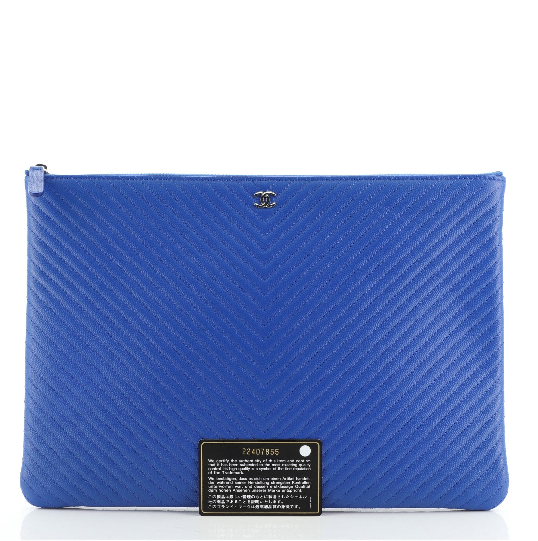O Case Clutch Chevron Caviar Large