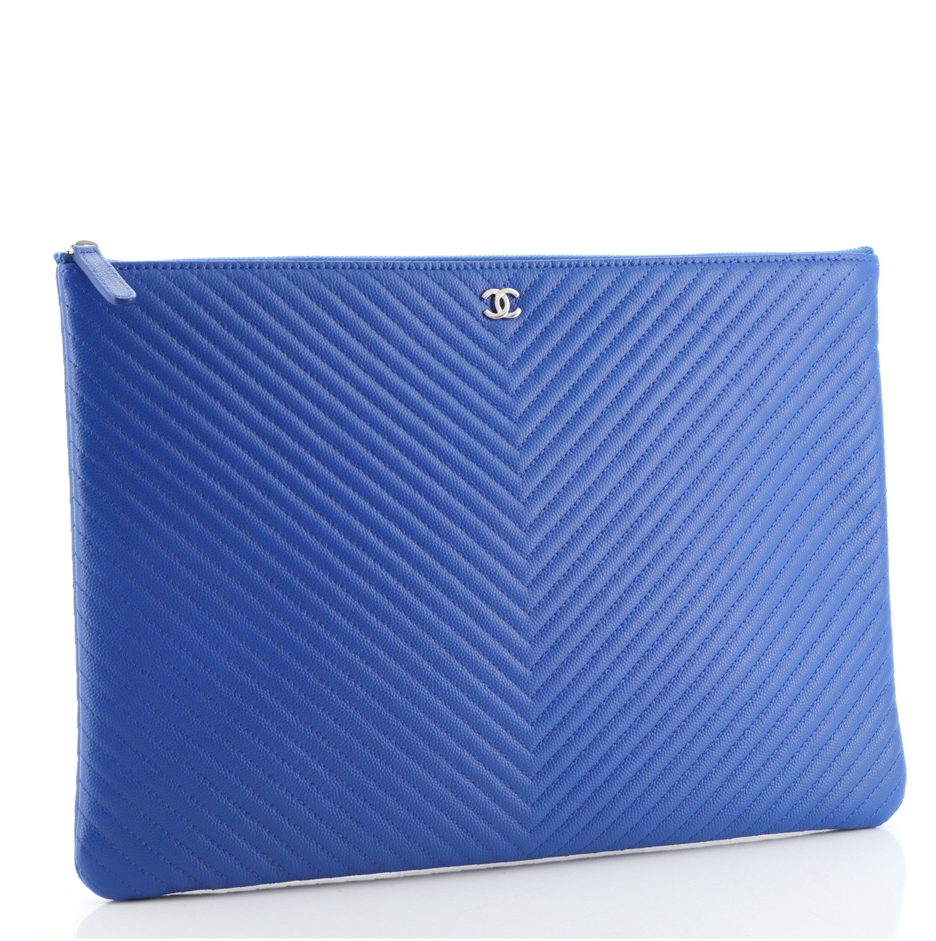 O Case Clutch Chevron Caviar Large