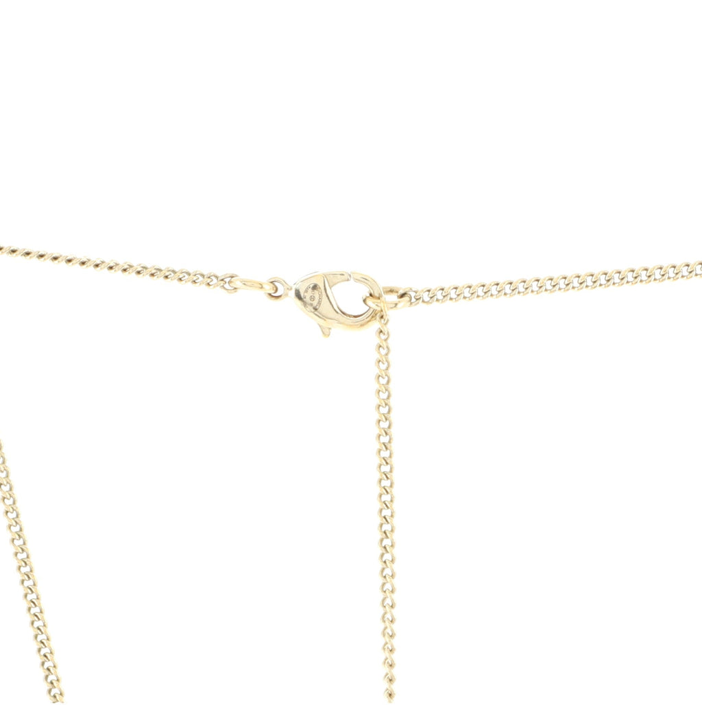 CC Drop Pendant Necklace Metal with Faux Pearl
