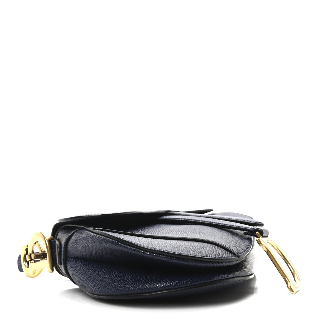 Grained Calfskin Saddle Bag Navy