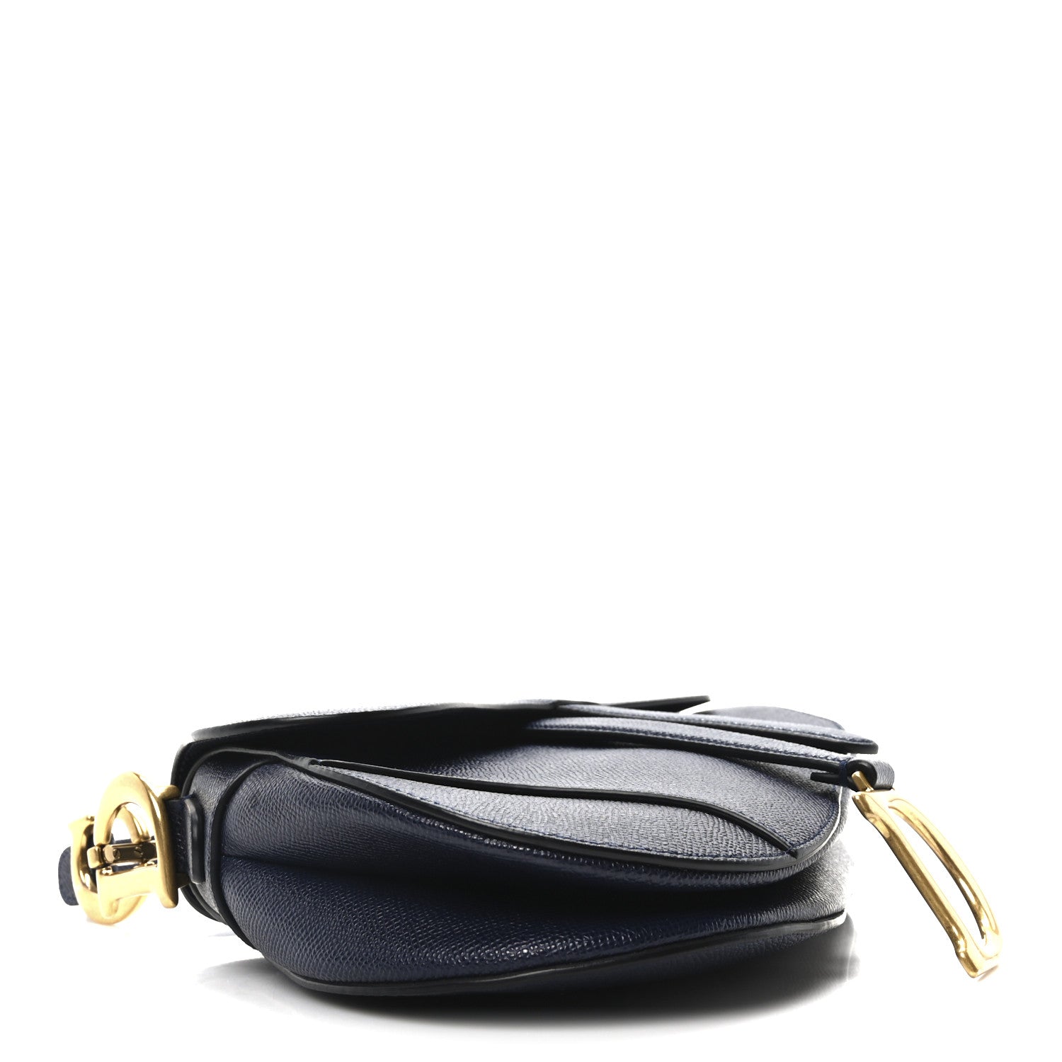 Grained Calfskin Saddle Bag Navy