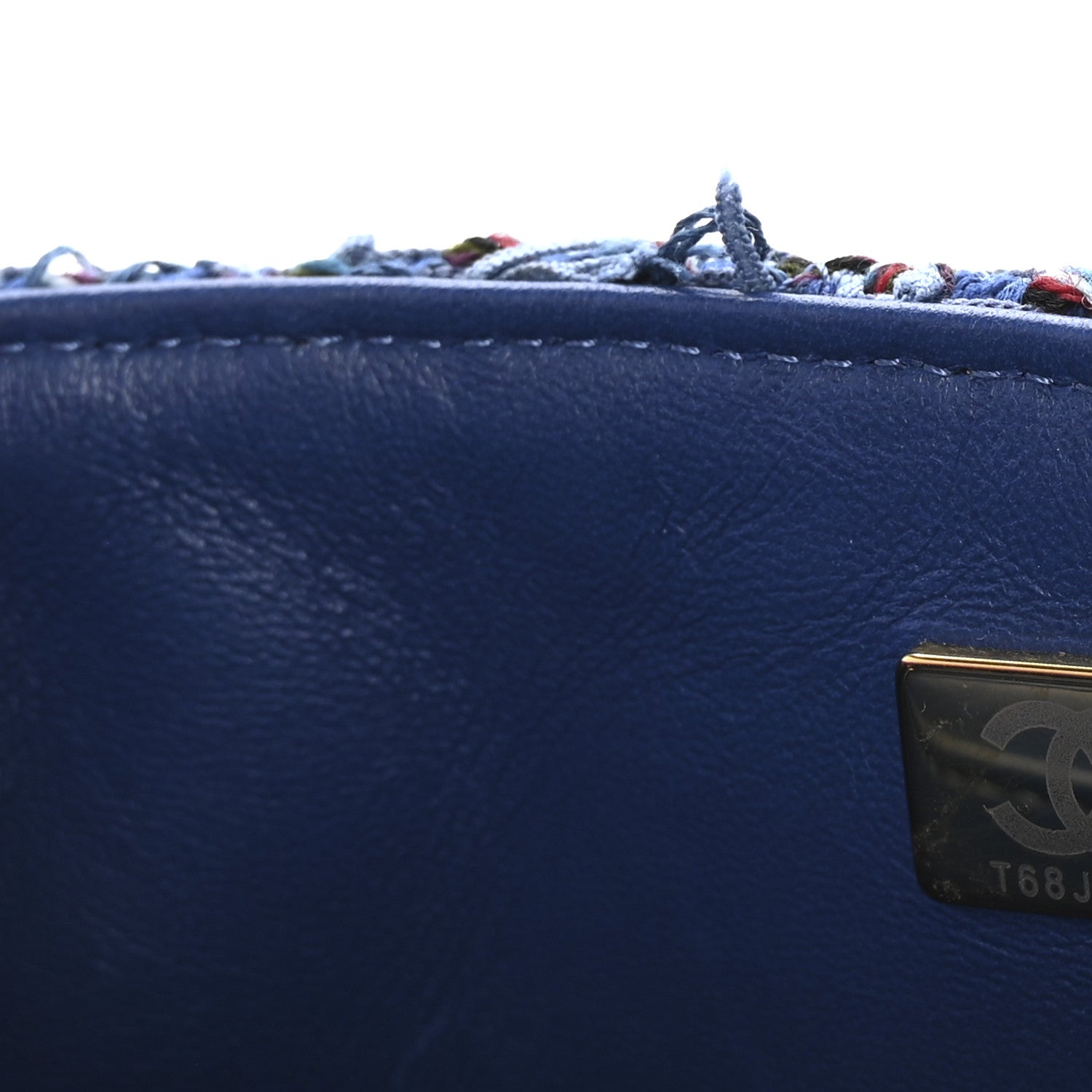 Tweed Quilted Mini Rectangular Flap Blue Multicolor
