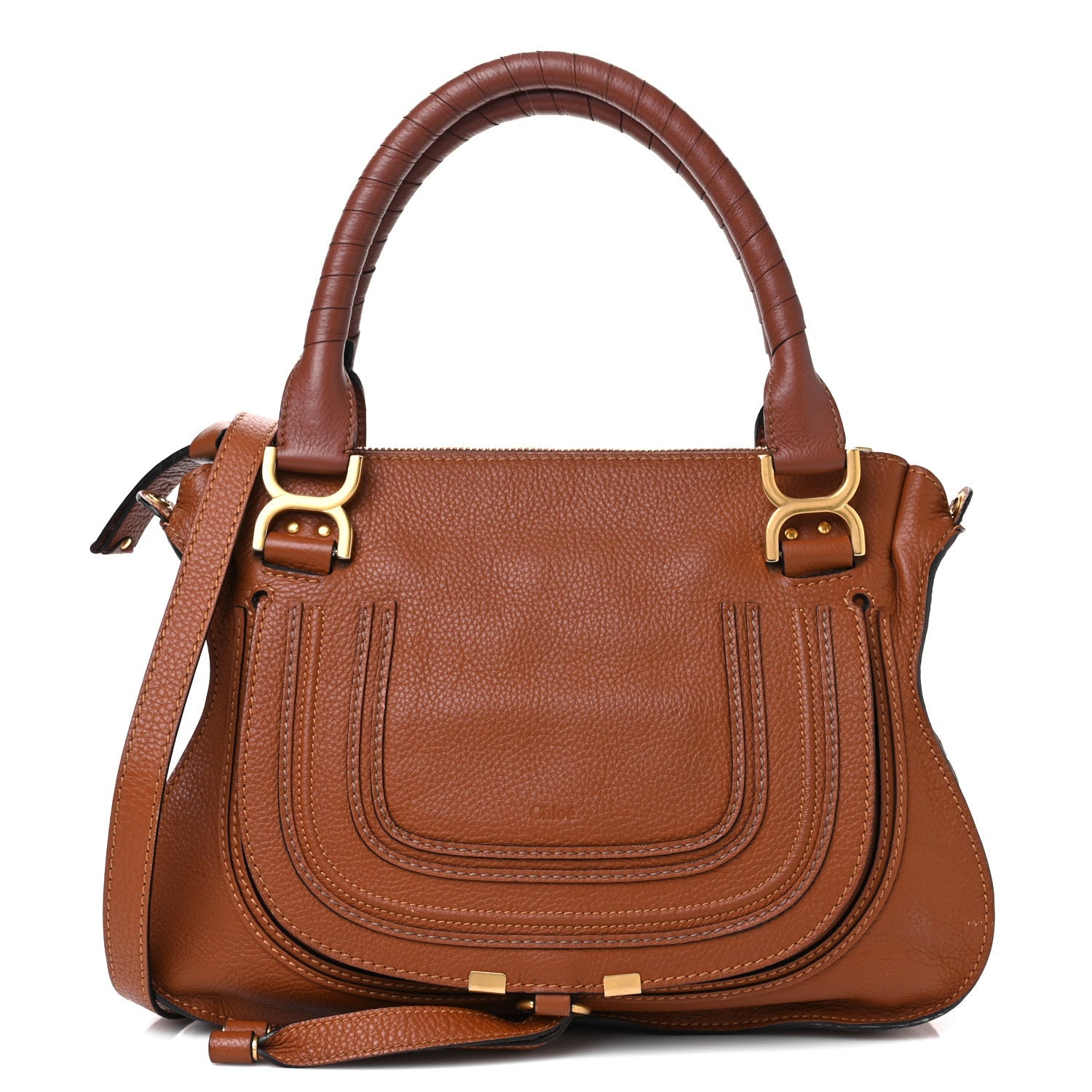 Calfskin Medium Marcie Satchel Tan