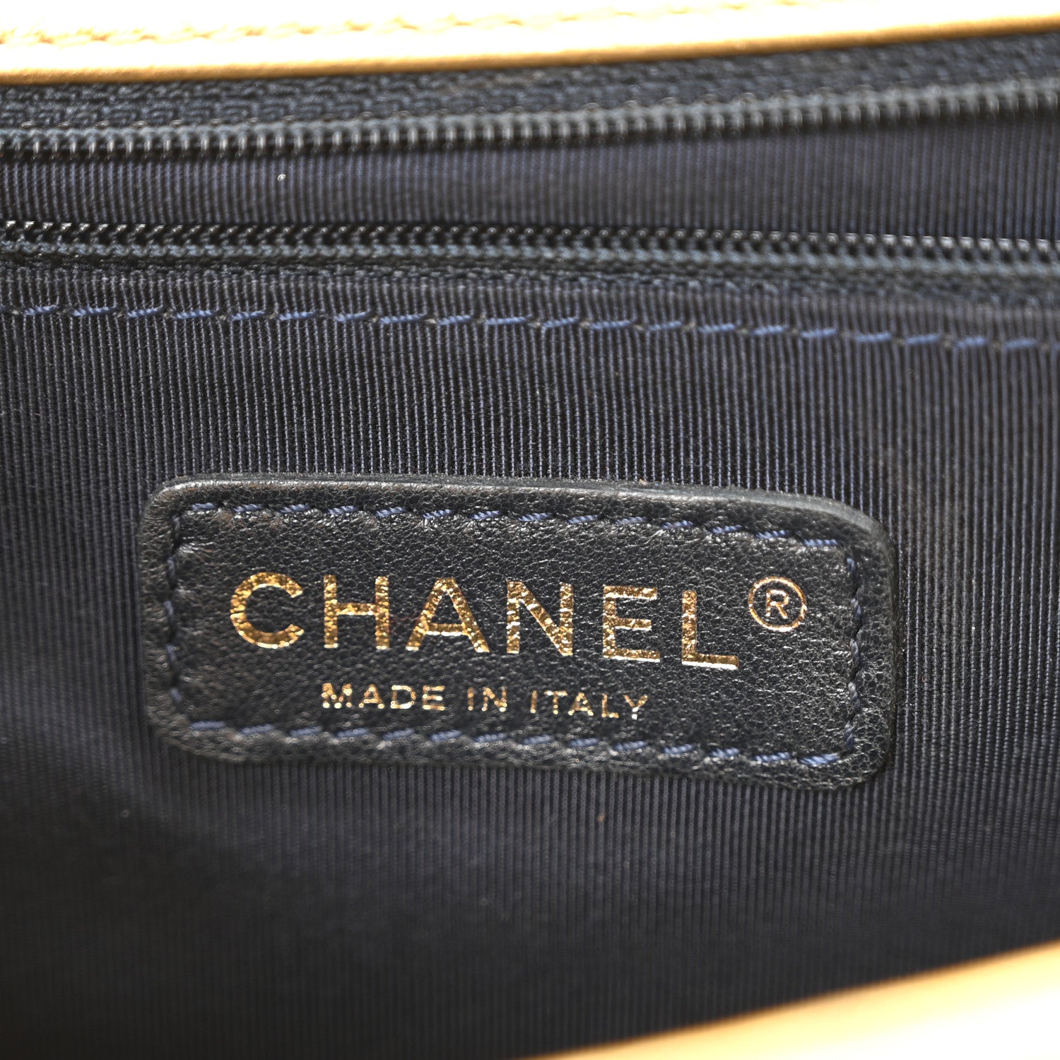 Metallic Lambskin Embossed New Medium Cube Boy Flap Gold