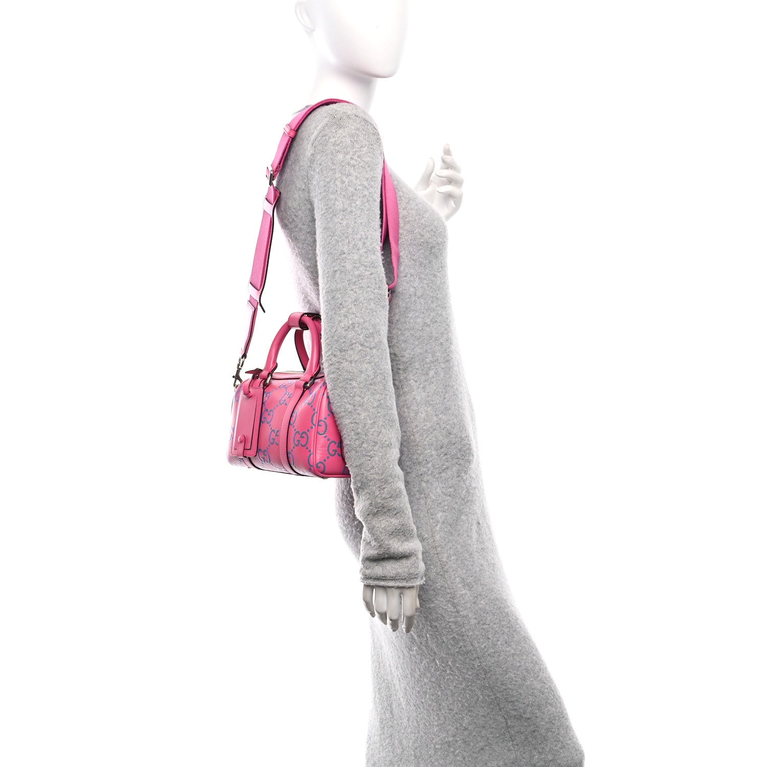 Calfskin GG Tennis Bi-Color Embossed Mini Duffle Bag Modern Fucsia Modern Blue