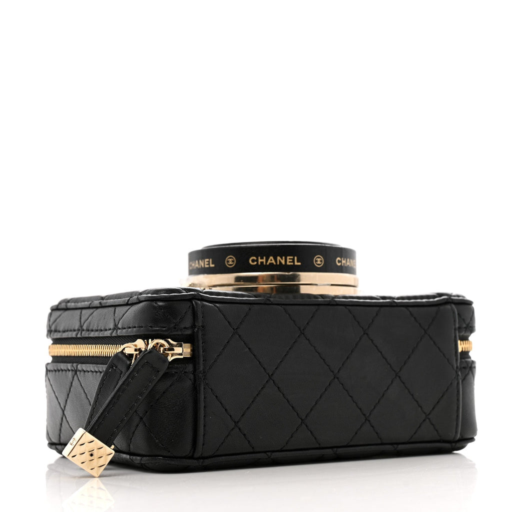 Lambskin Quilted Coco  Bag Black