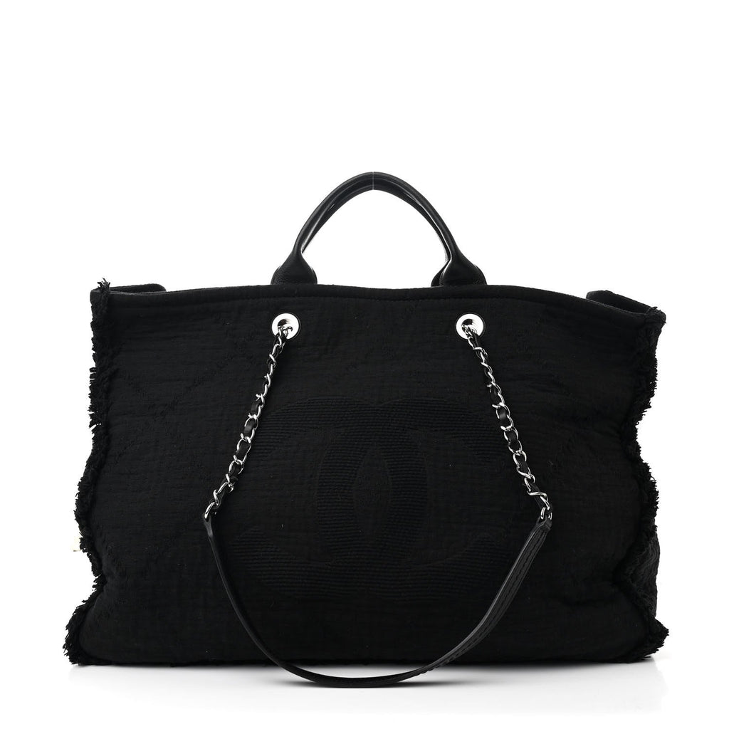 Canvas Extra Large Double Face Shopping Tote Black