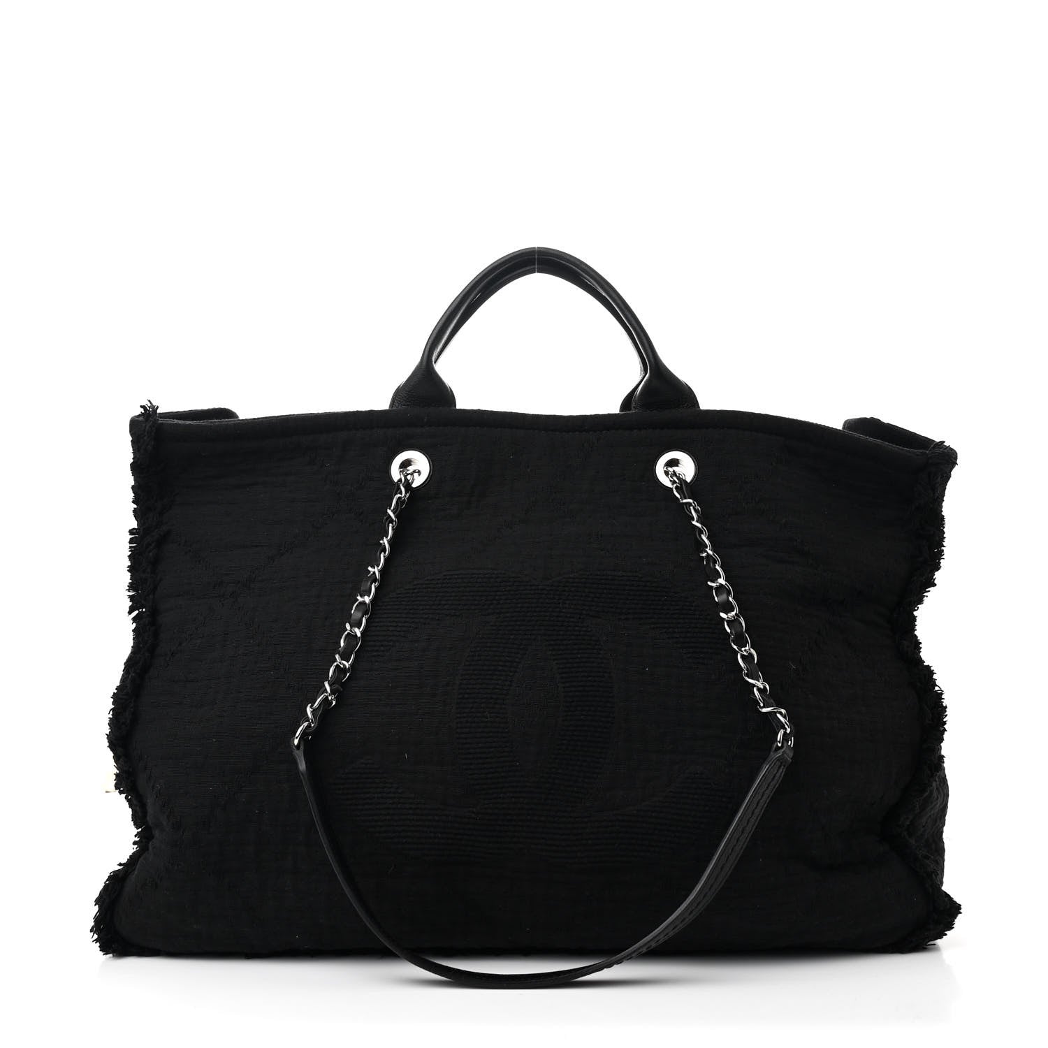 Canvas Extra Large Double Face Shopping Tote Black